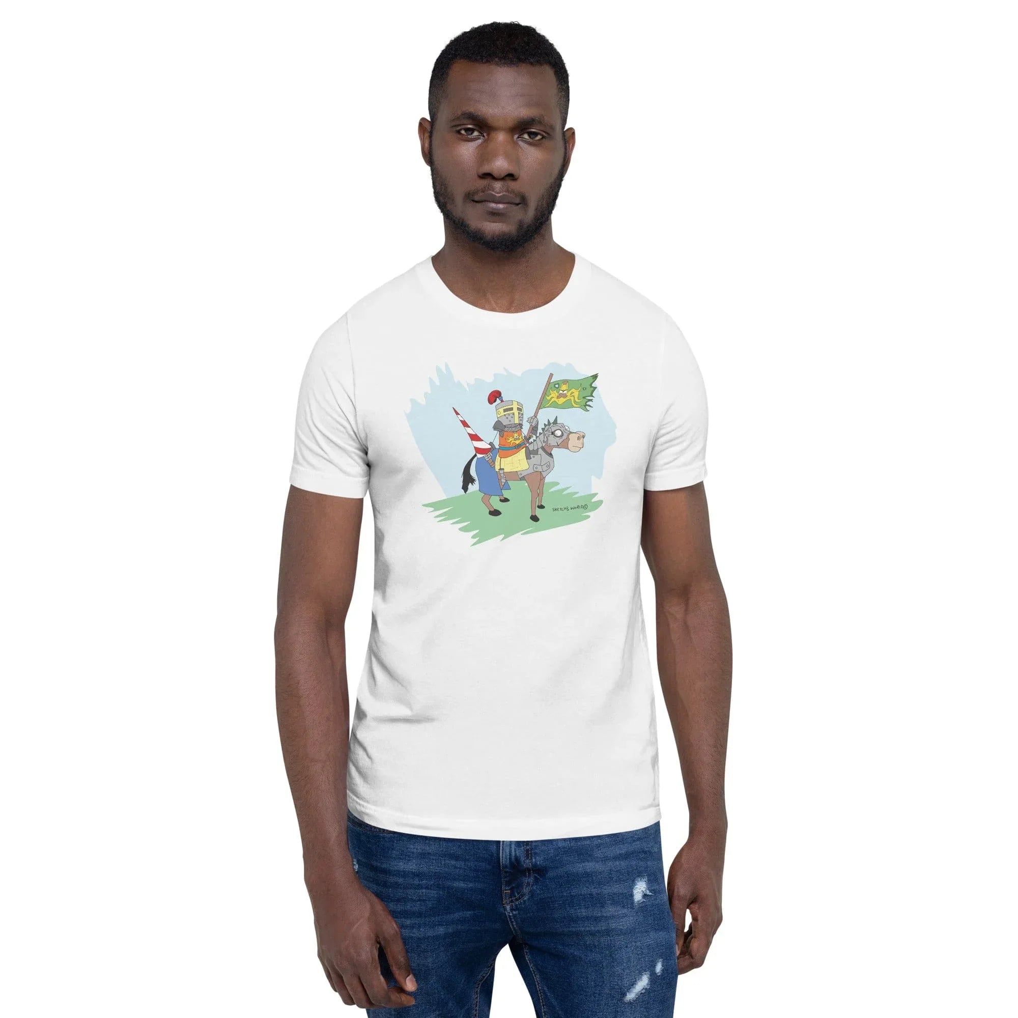Tactical Gear Junkie White / XS Sketch's World © Officially Licensed - Knight on Horse Unisex T-Shirt