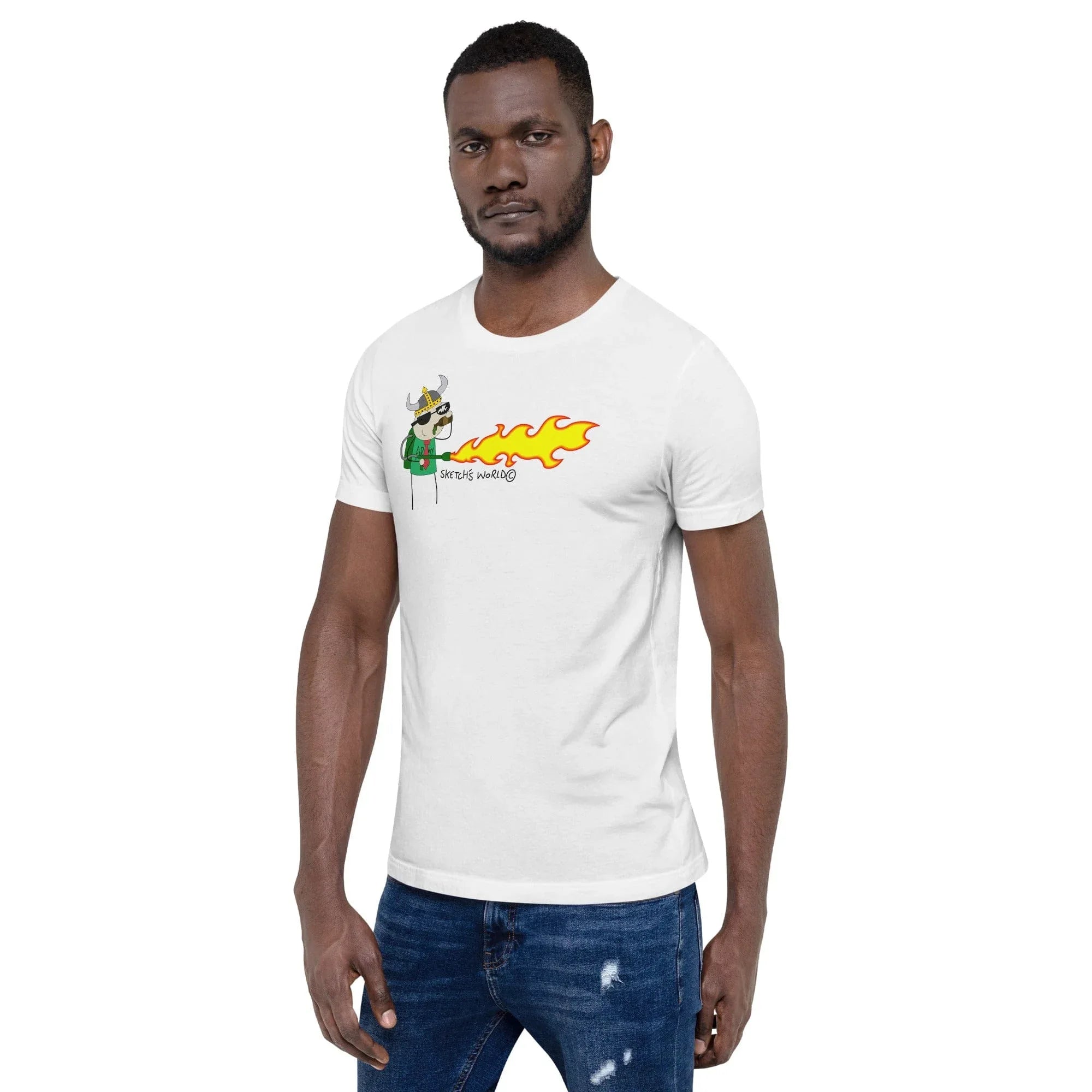 Tactical Gear Junkie Sketch's World © Officially Licensed - Army Flamethrower Unisex T-Shirt