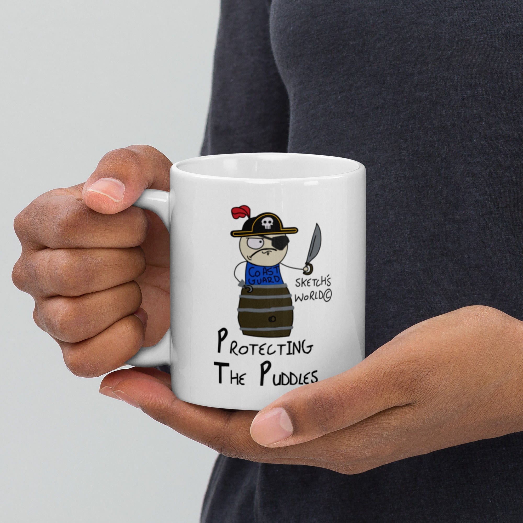 Tactical Gear Junkie Sketch's World © Officially Licensed - Protecting the Puddles Coast Guard Ceramic Mug