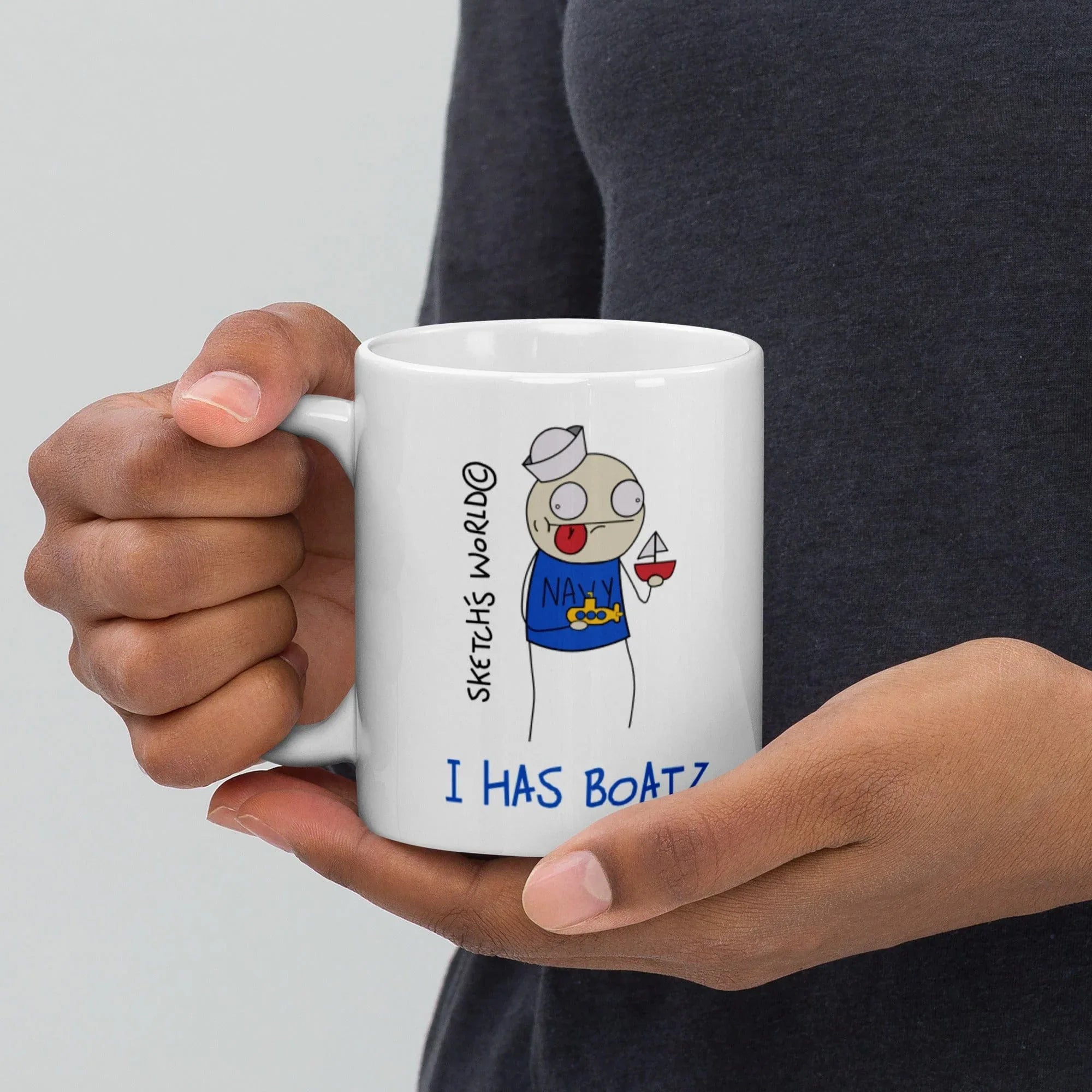 Tactical Gear Junkie Sketch's World © Officially Licensed - I Has Boatz Navy Ceramic Mug