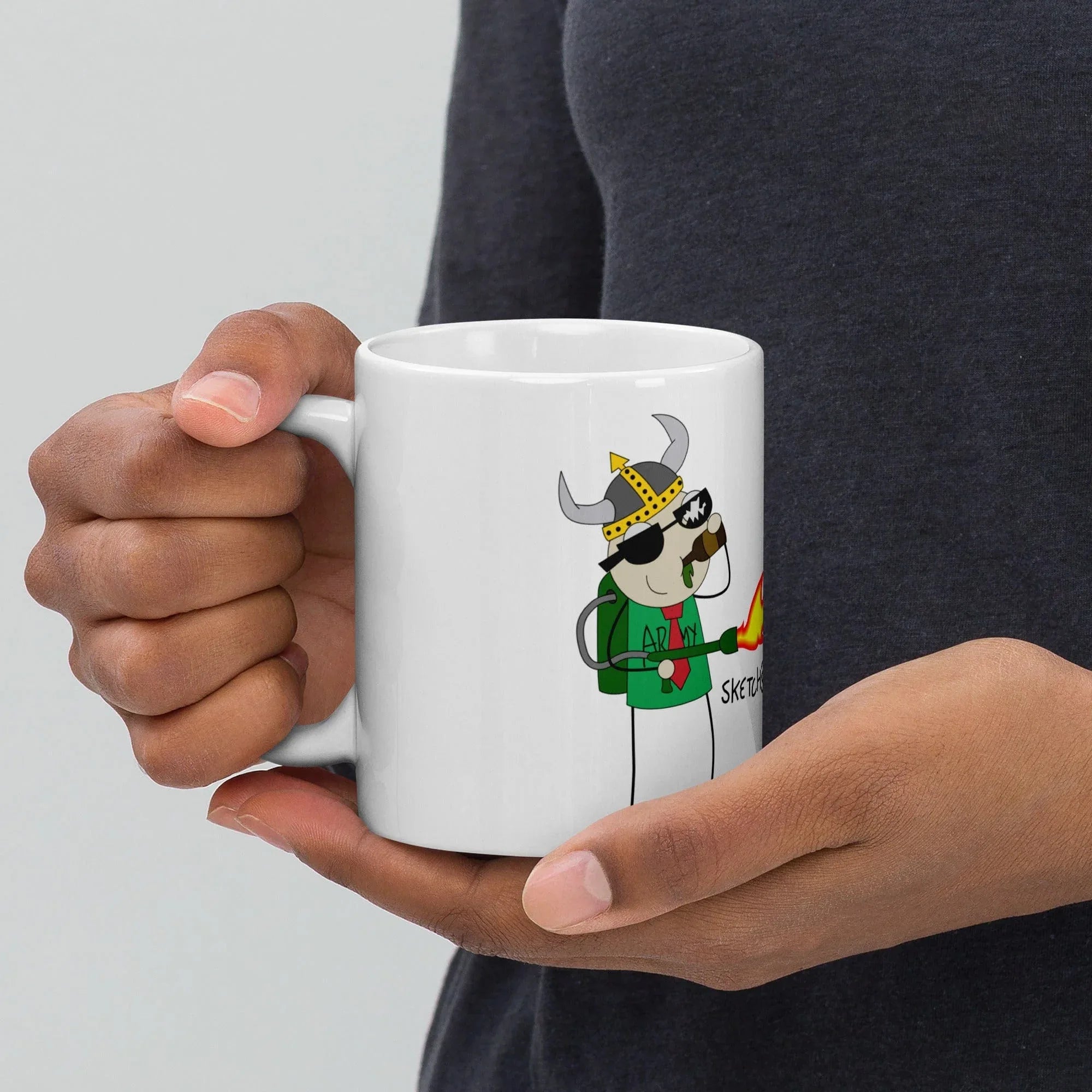 Tactical Gear Junkie Sketch's World © Officially Licensed - Army Flamethrower Ceramic Mug
