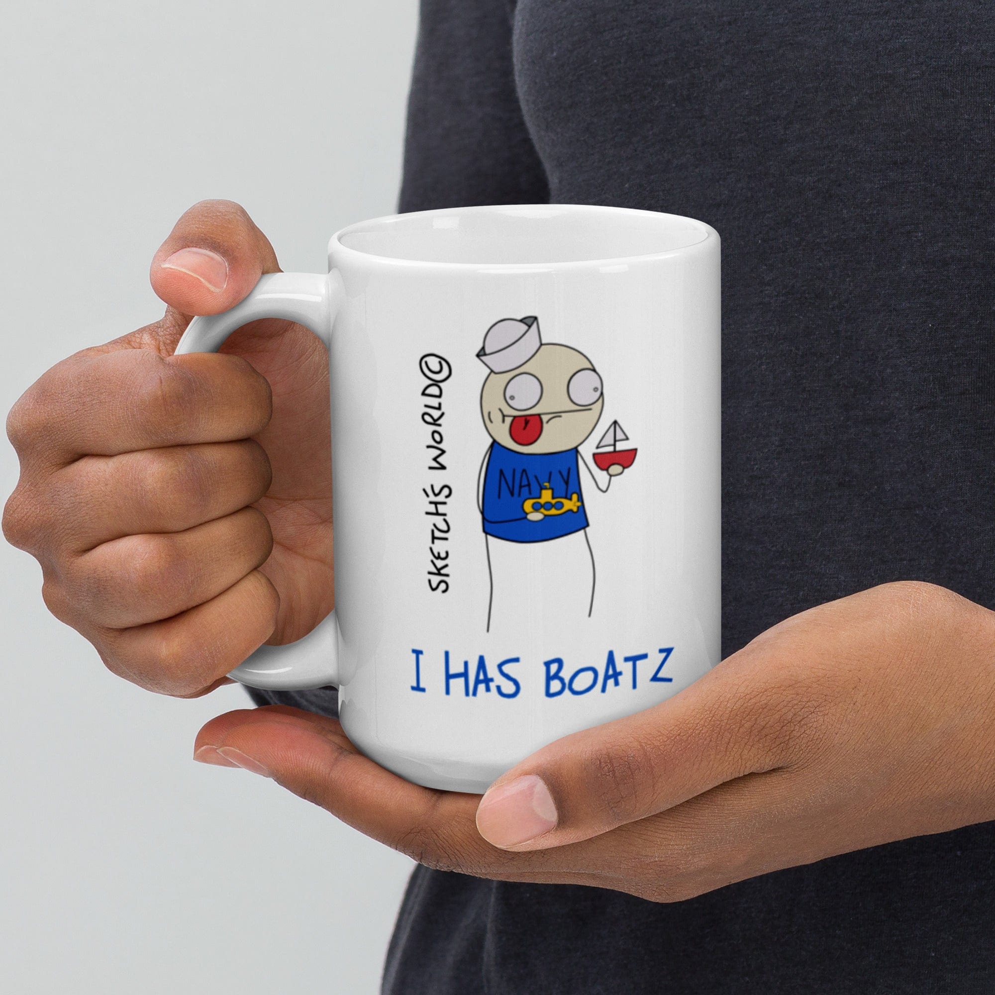 Tactical Gear Junkie Sketch's World © Officially Licensed - I Has Boatz Navy Ceramic Mug