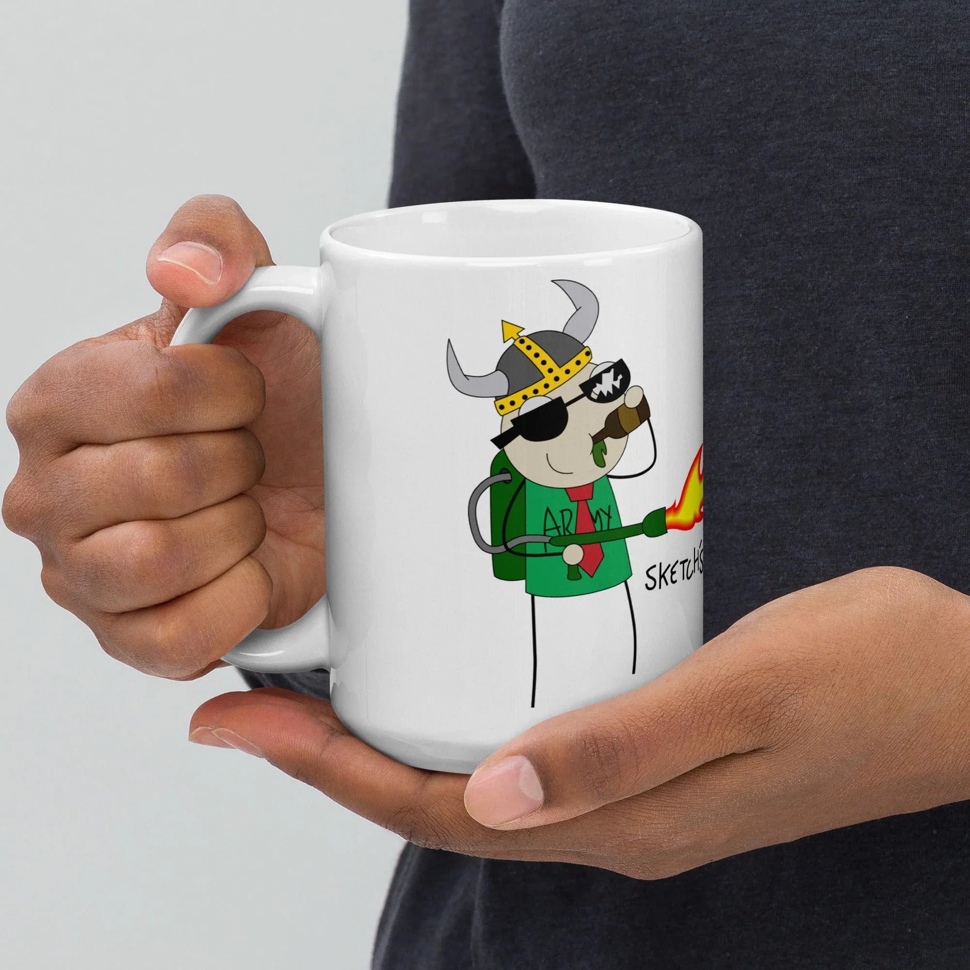 Tactical Gear Junkie Sketch's World © Officially Licensed - Army Flamethrower Ceramic Mug