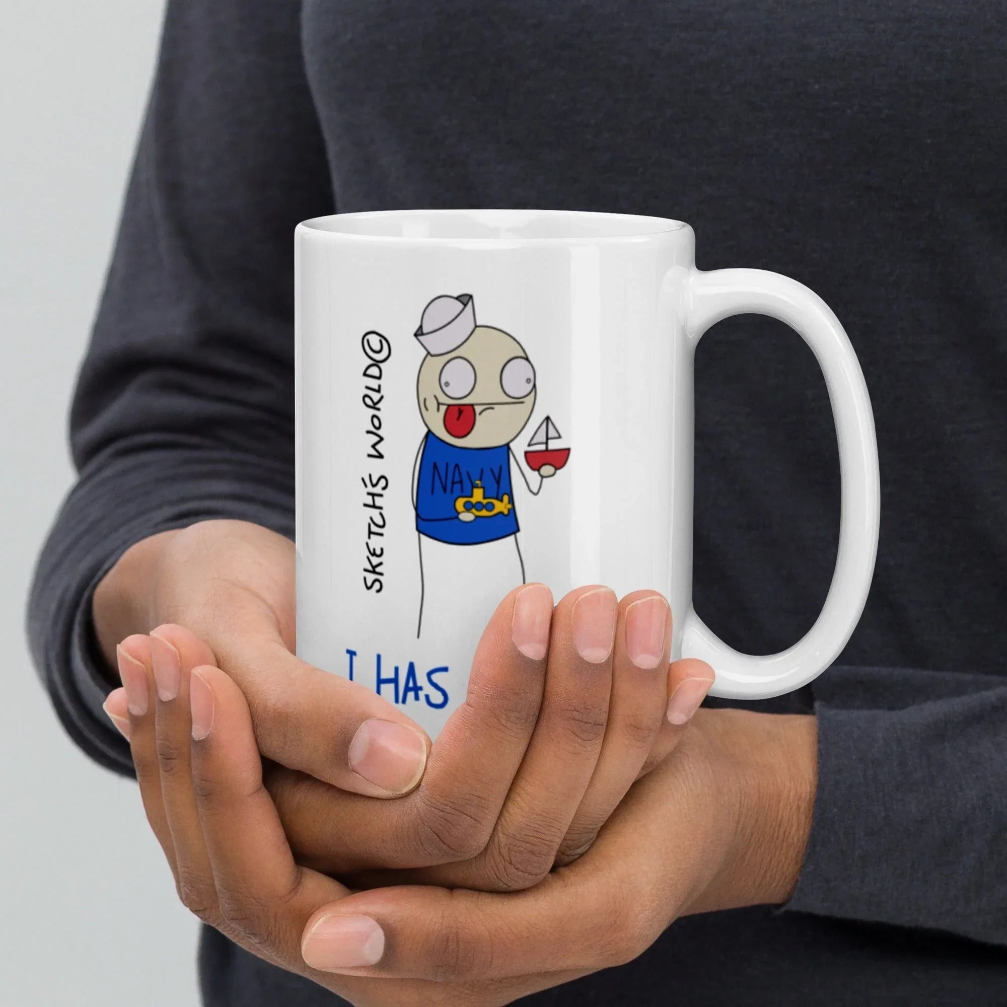 Tactical Gear Junkie 15oz Sketch's World © Officially Licensed - I Has Boatz Navy Ceramic Mug