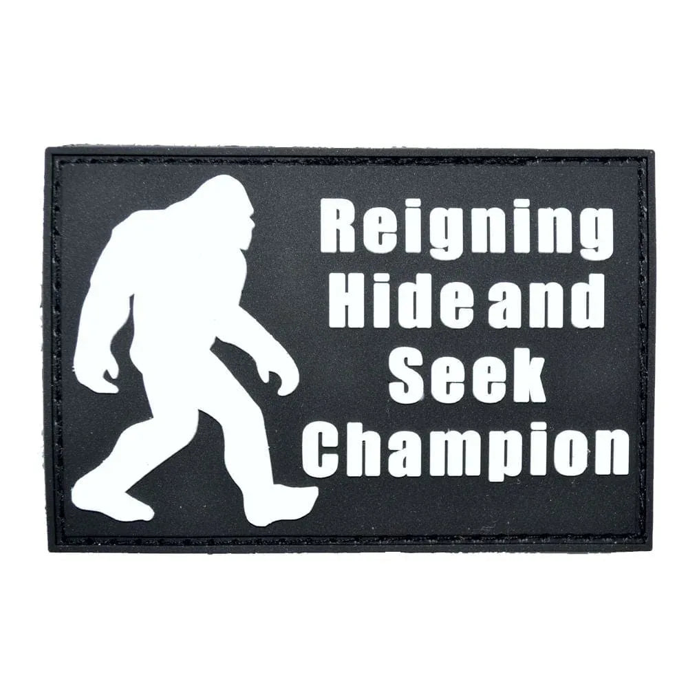 Tactical Gear Junkie Patches Black Reigning Hide and Seek Champion - PVC Patch