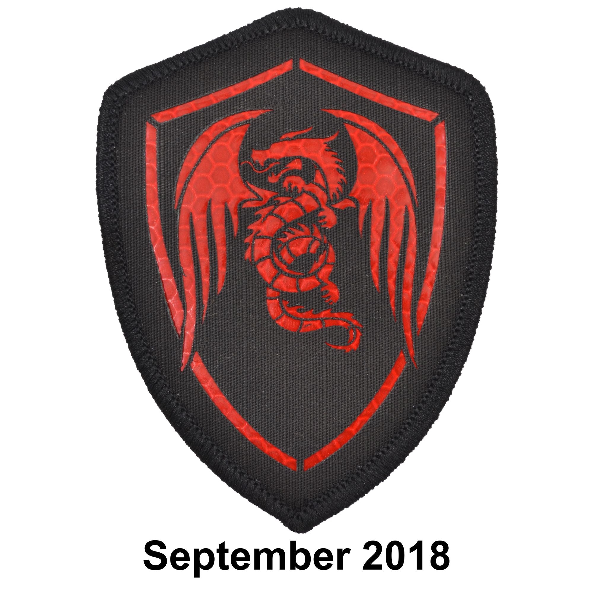 The Tactical Gear Junkie Patch of the Month - September- Laser Cut Red Reflective Dragon