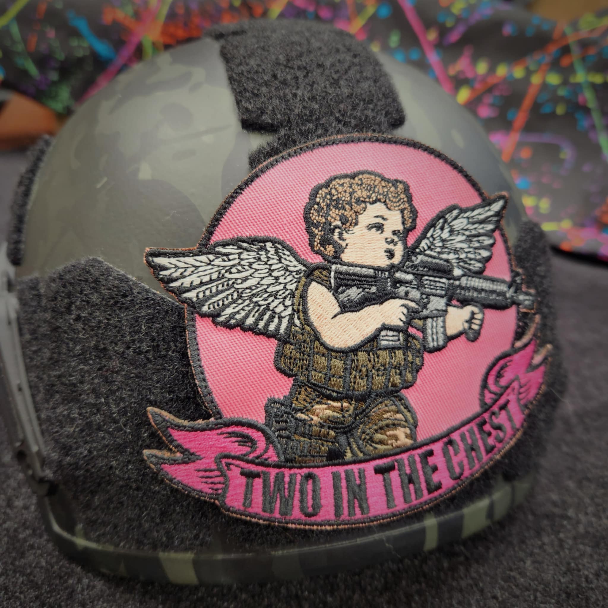 February 2025 POTM - 'Cherub of Carnage' - Two In The Chest - 4" Fully Embroidered Patch