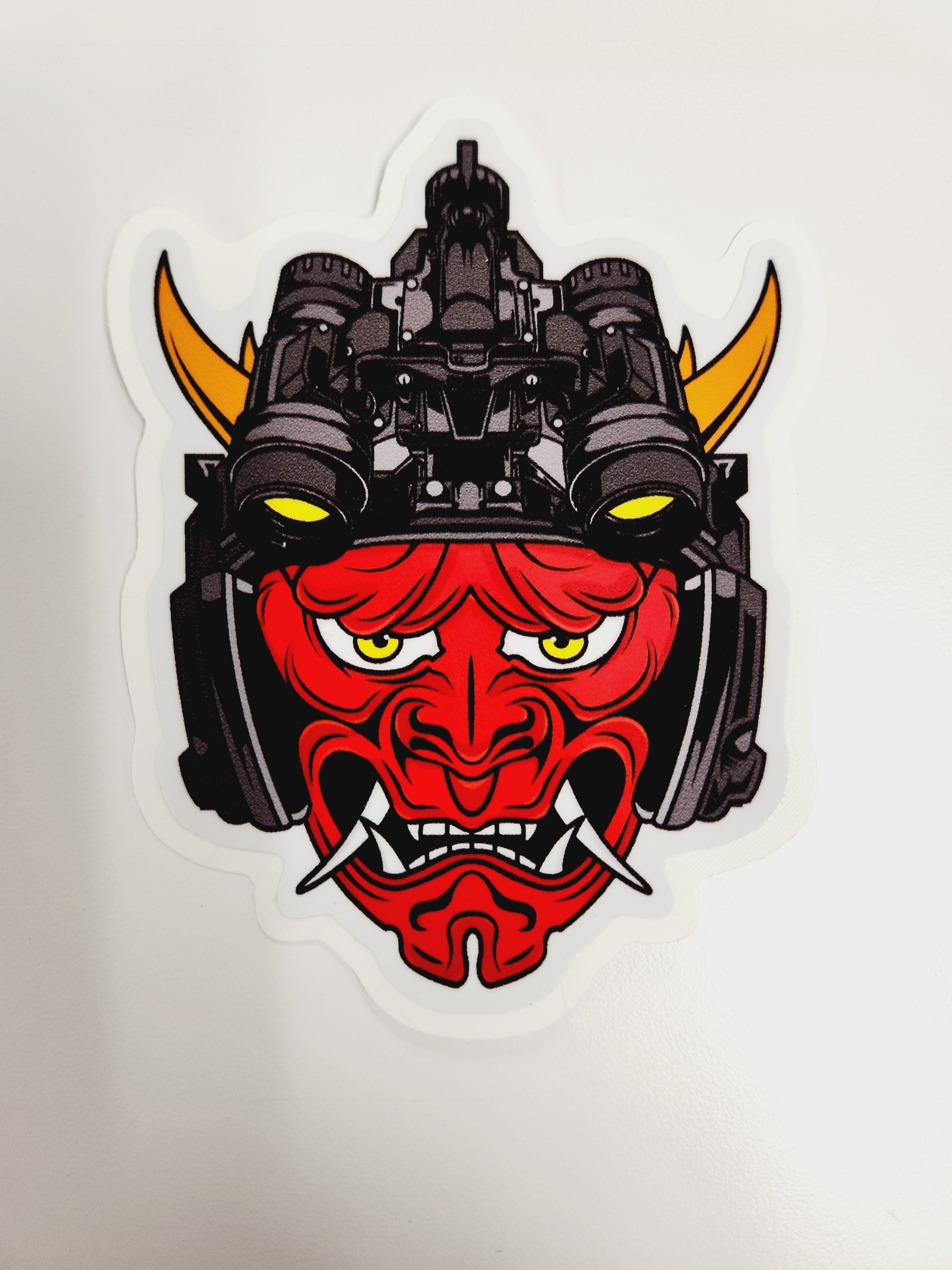 Tactical Gear Junkie Stickers STICKER - Tactical Oni Samurai with Night Vision Goggles Slap - Unleash Fear and Strength