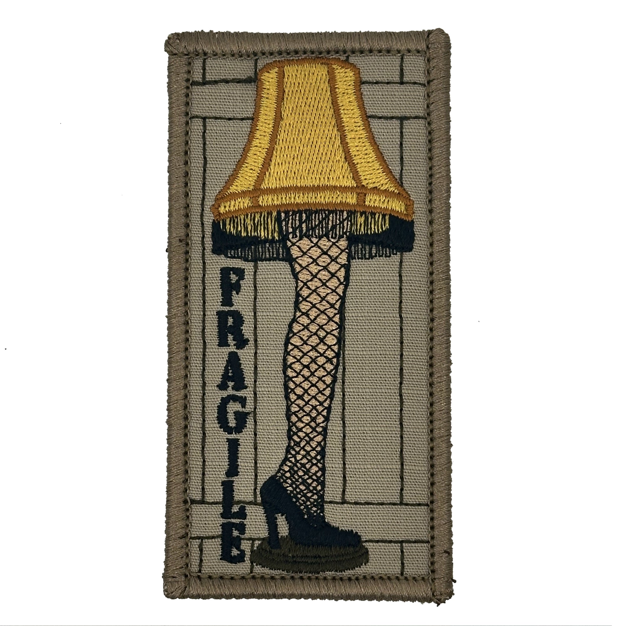 Fragile Leg Lamp Delight: A Christmas Story Patch - Glowing Nostalgia for Your Gear!