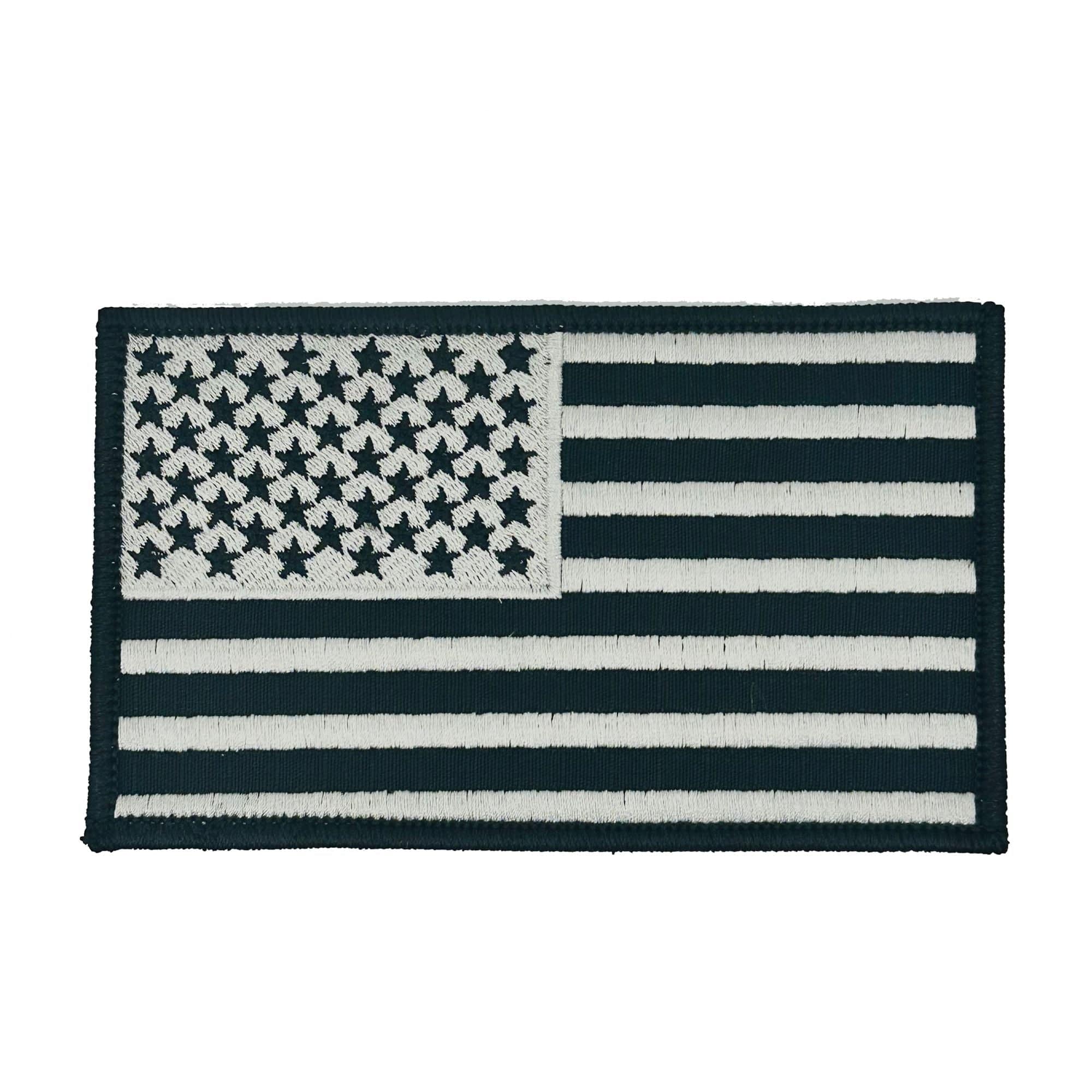 Tactical Gear Junkie Patches Black w/Silver US Flag - 3x5 Patch - Multiple Colors