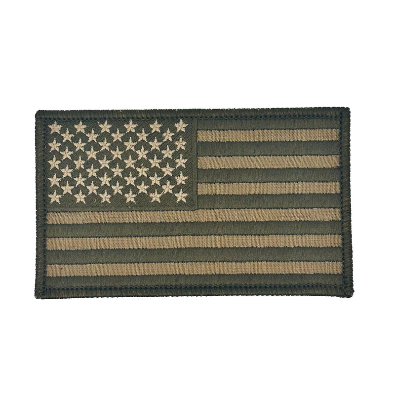 American Flag Patch (Sand) Hook and Look Backing - Large 5 X 3 US - ODA - SF