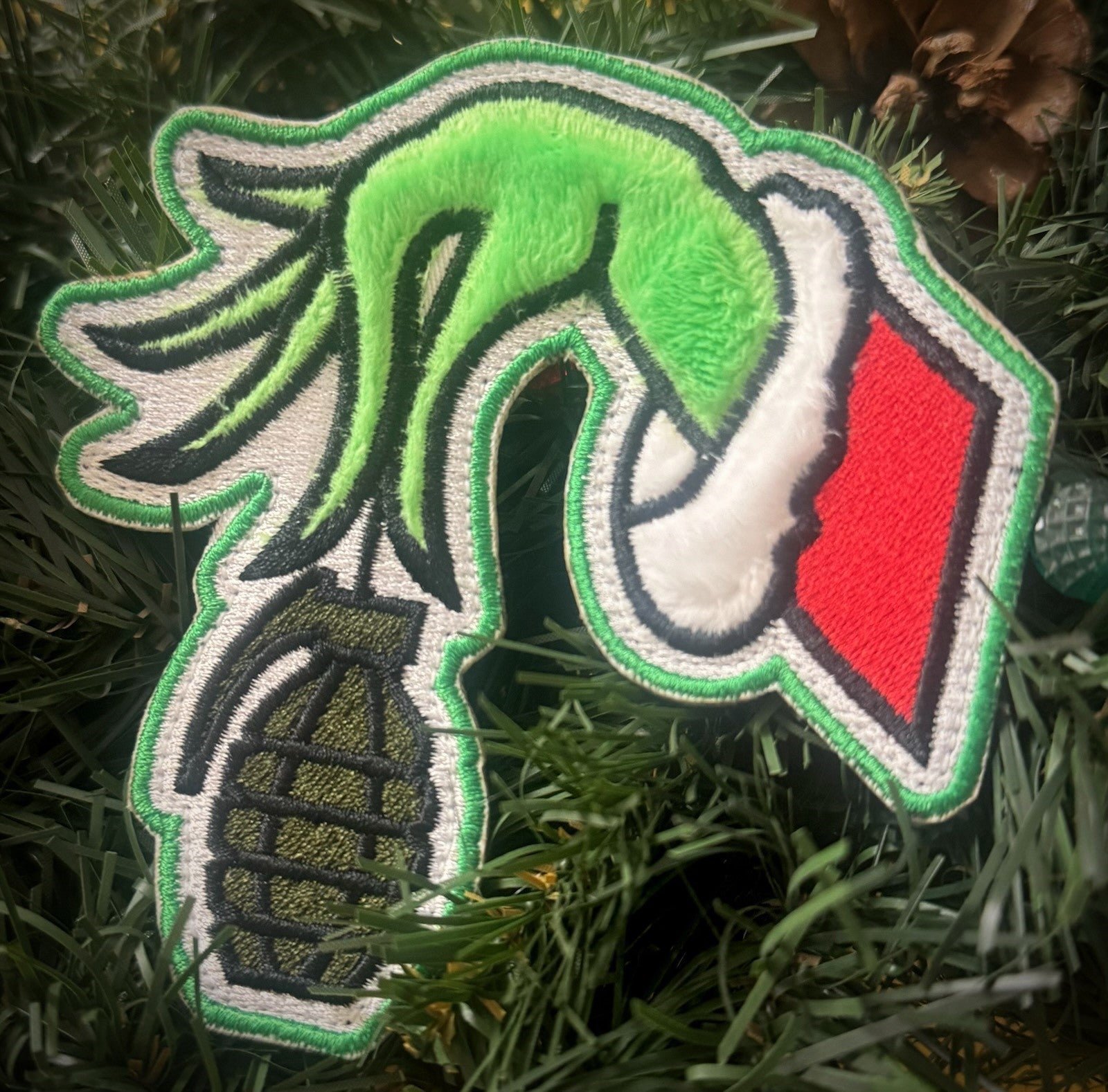 The "Grunch" Grenade - Fuzzy - Embroidered Patch - 4.25 inch