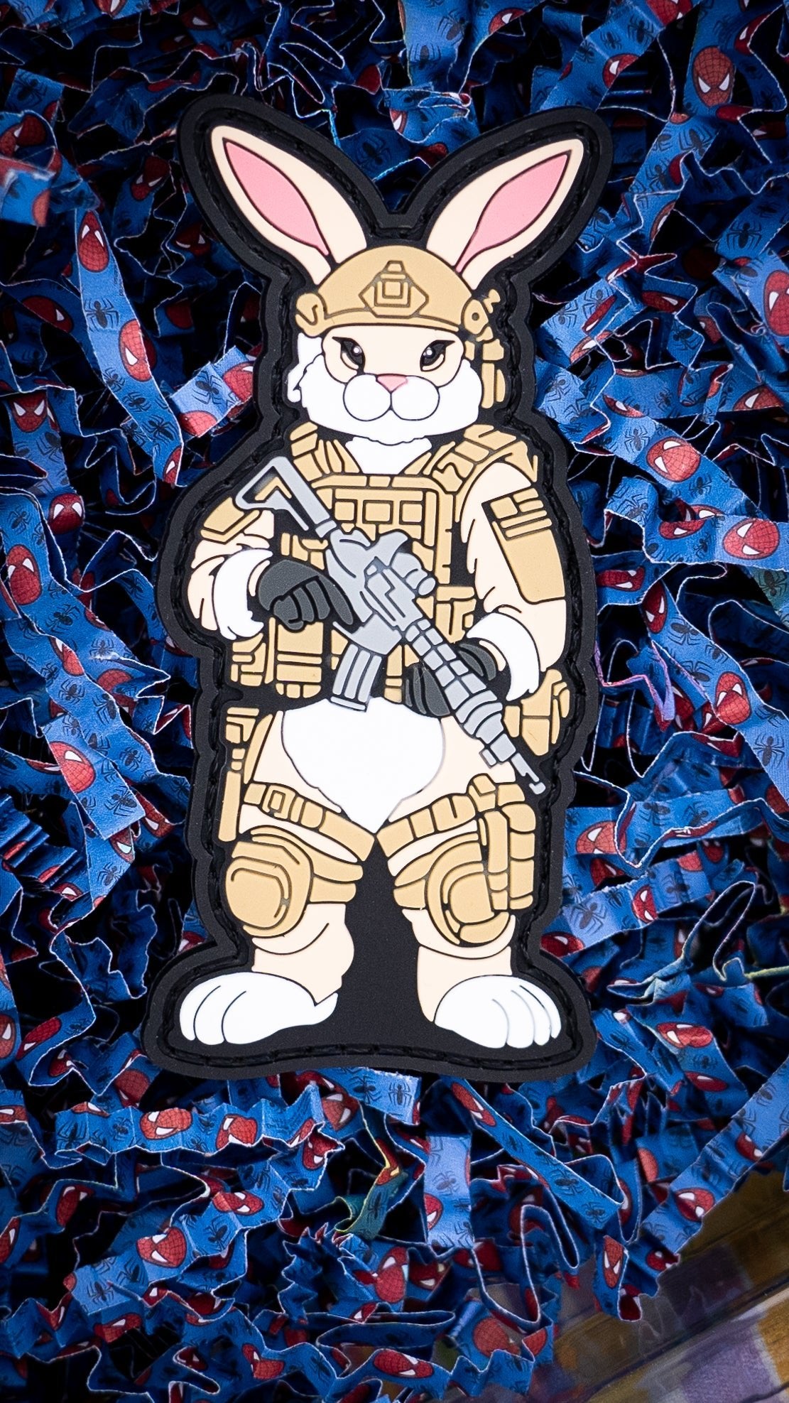 Pew Pew Peter Tactical Easter Battle Bunny 4" PVC Patch - Bad Bunny Collection