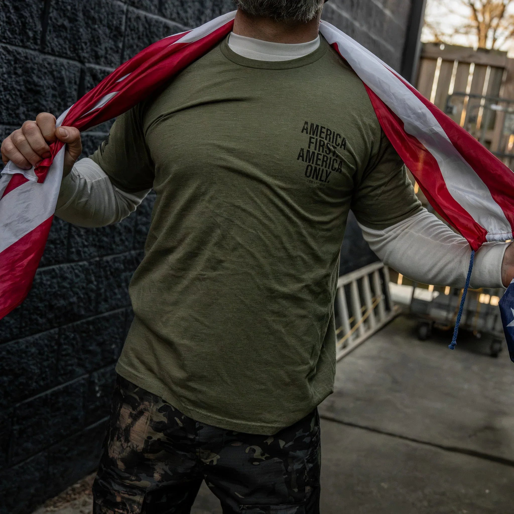 America First. American Only. Men's T-Shirt - Combat Iron Apparel Co.