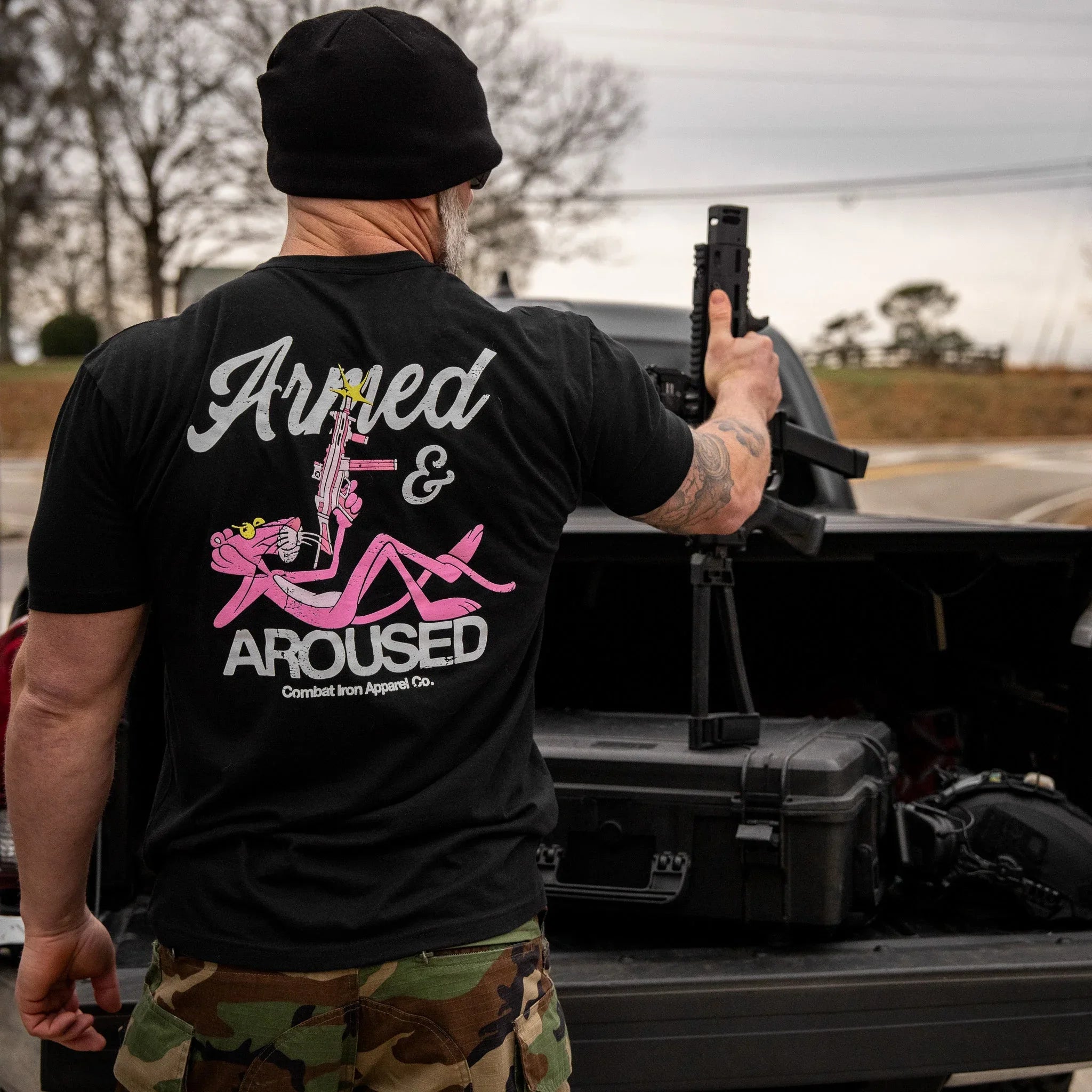 Armed and Aroused  Men's T-Shirt - Combat Iron Apparel Co.