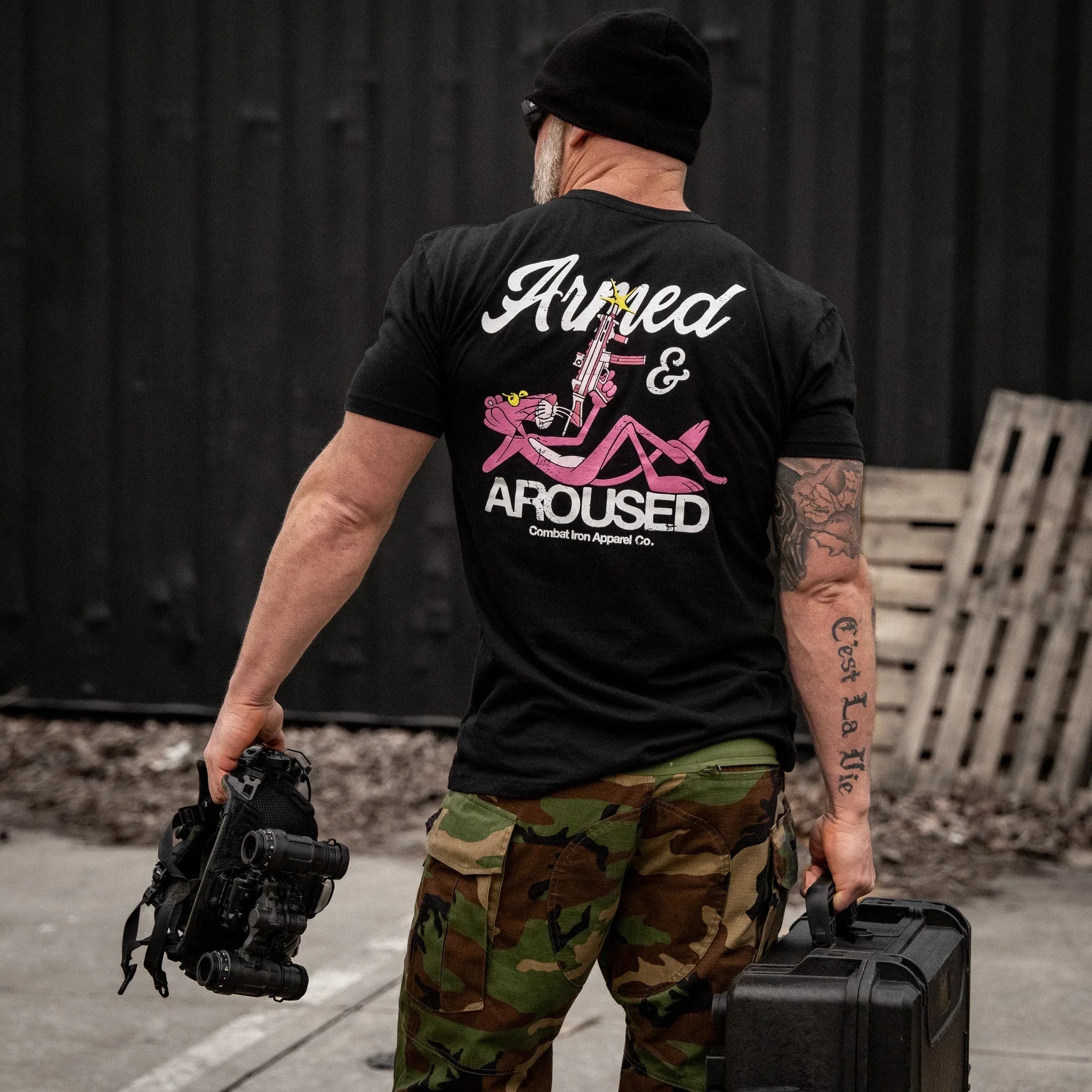 Armed and Aroused  Men's T-Shirt - Combat Iron Apparel Co.