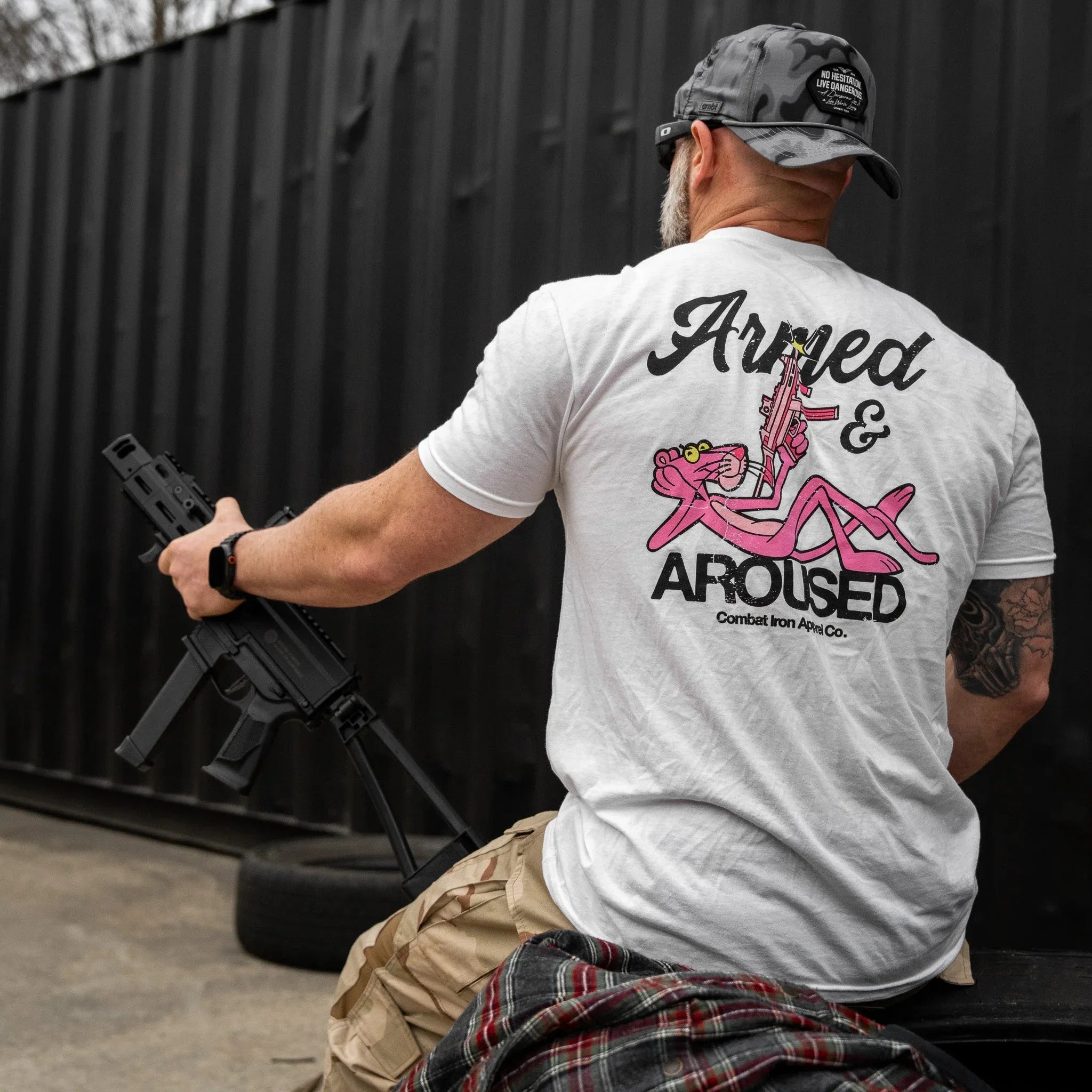 Armed and Aroused  Men's T-Shirt - Combat Iron Apparel Co.