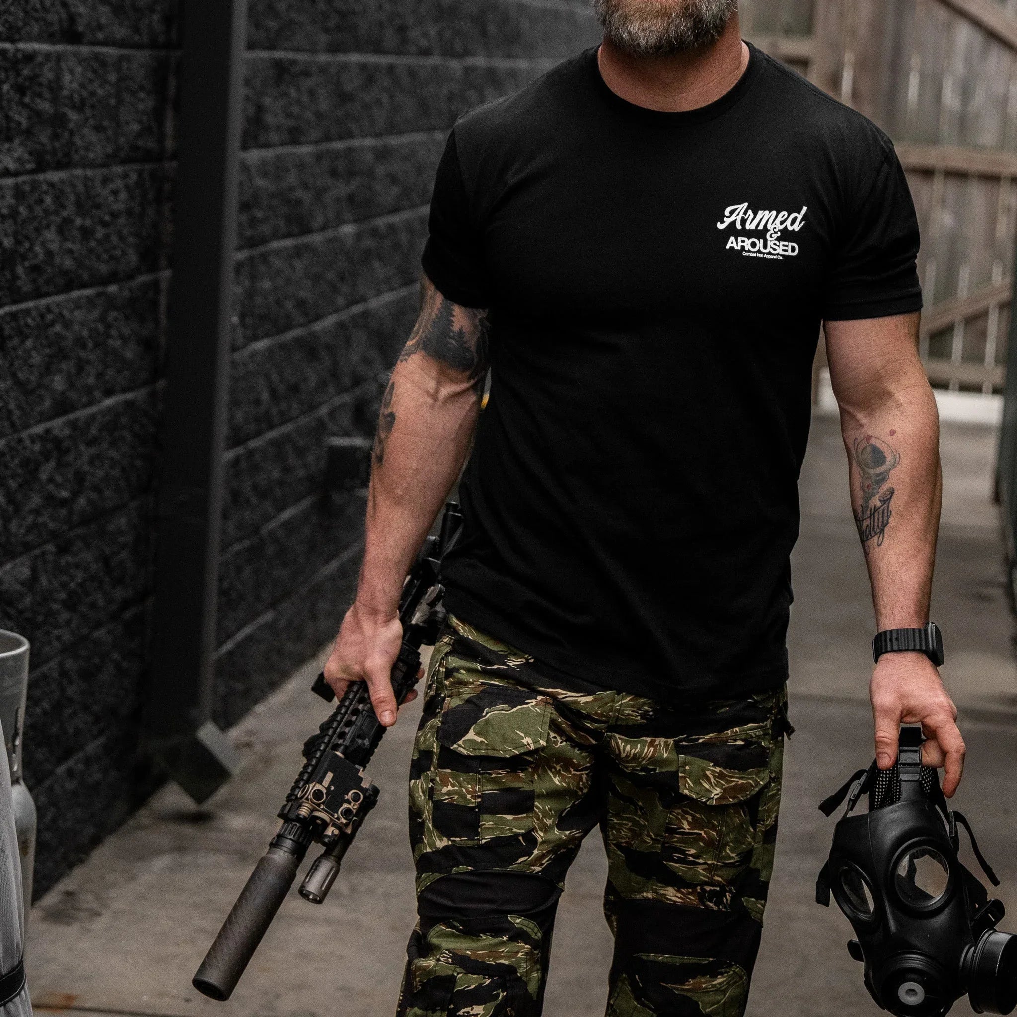 Armed and Aroused  Men's T-Shirt - Combat Iron Apparel Co.