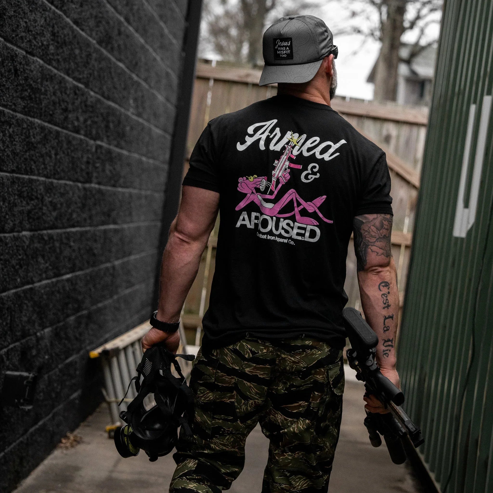 Armed and Aroused  Men's T-Shirt - Combat Iron Apparel Co.