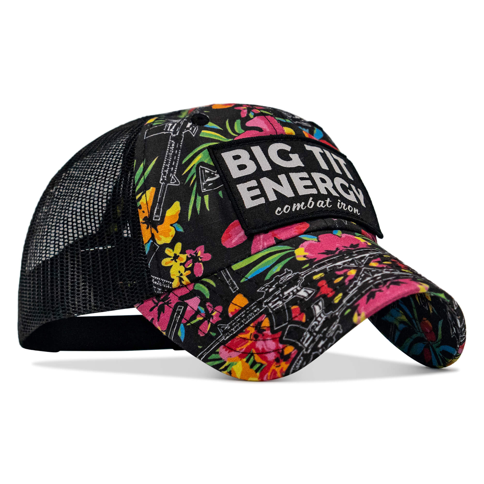 Big Tit Energy Patch Ripstop Mesh Snapback Hat - Combat Iron Apparel Co.