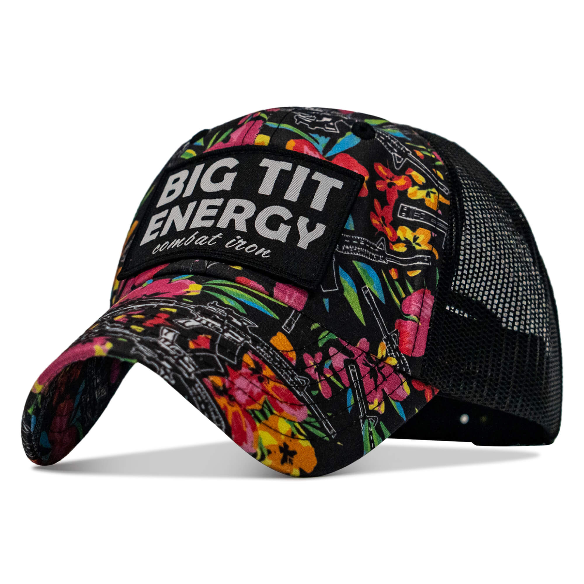 Big Tit Energy Patch Ripstop Mesh Snapback Hat - Combat Iron Apparel Co.