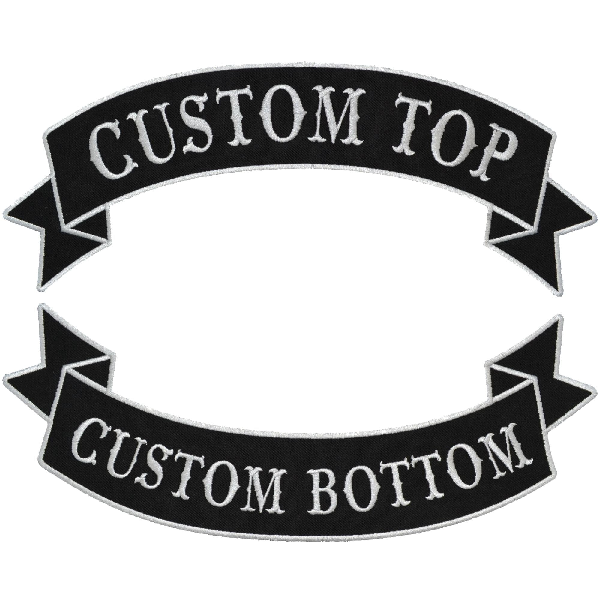 Tactical Gear Junkie Patches Custom Biker Vest Patch - Top and Bottom Banner Style Tab and Rocker - Sew On