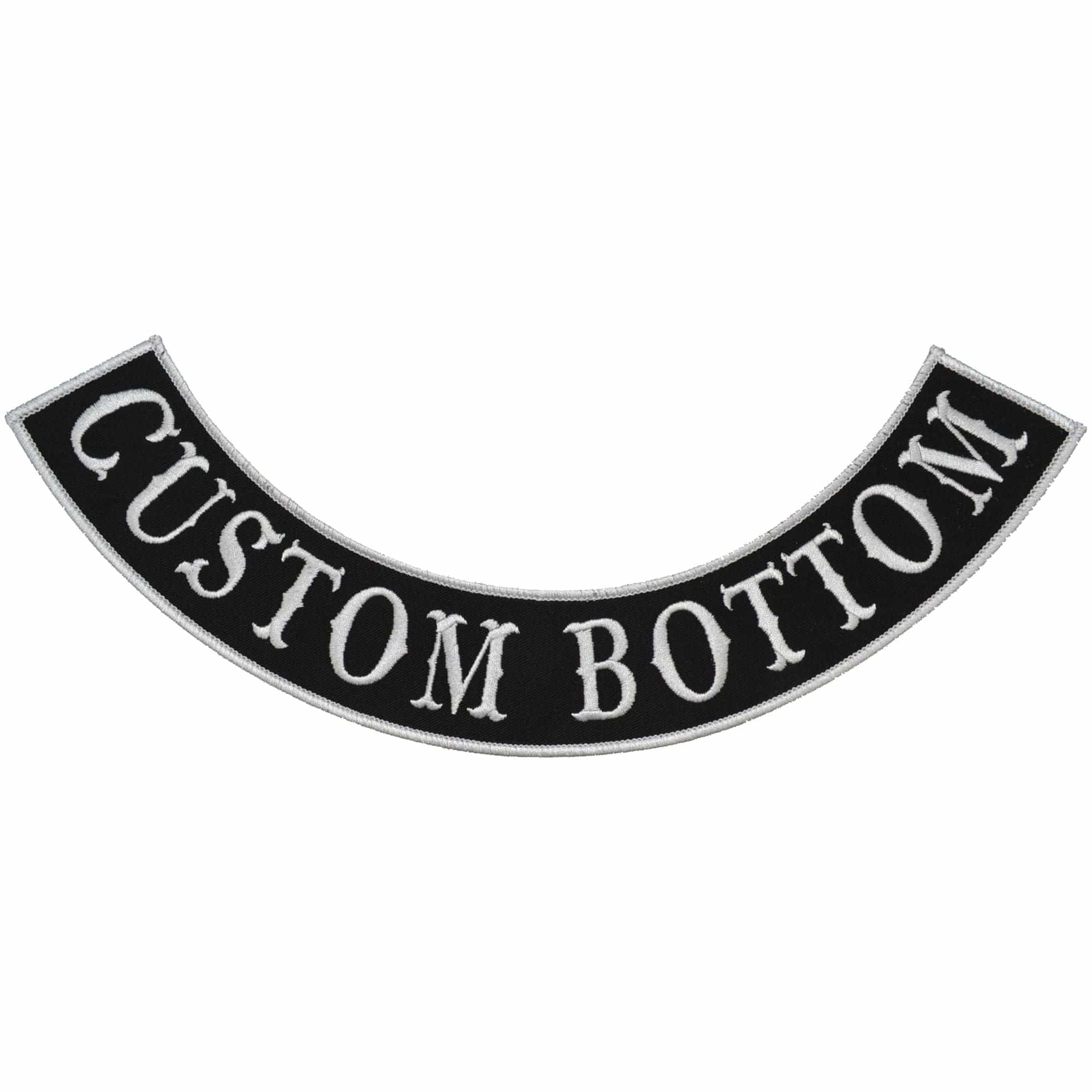 Bottom Rocker Patch Clear Custom Biker Vest Patch - Bottom Arch Style Rocker - Sew On