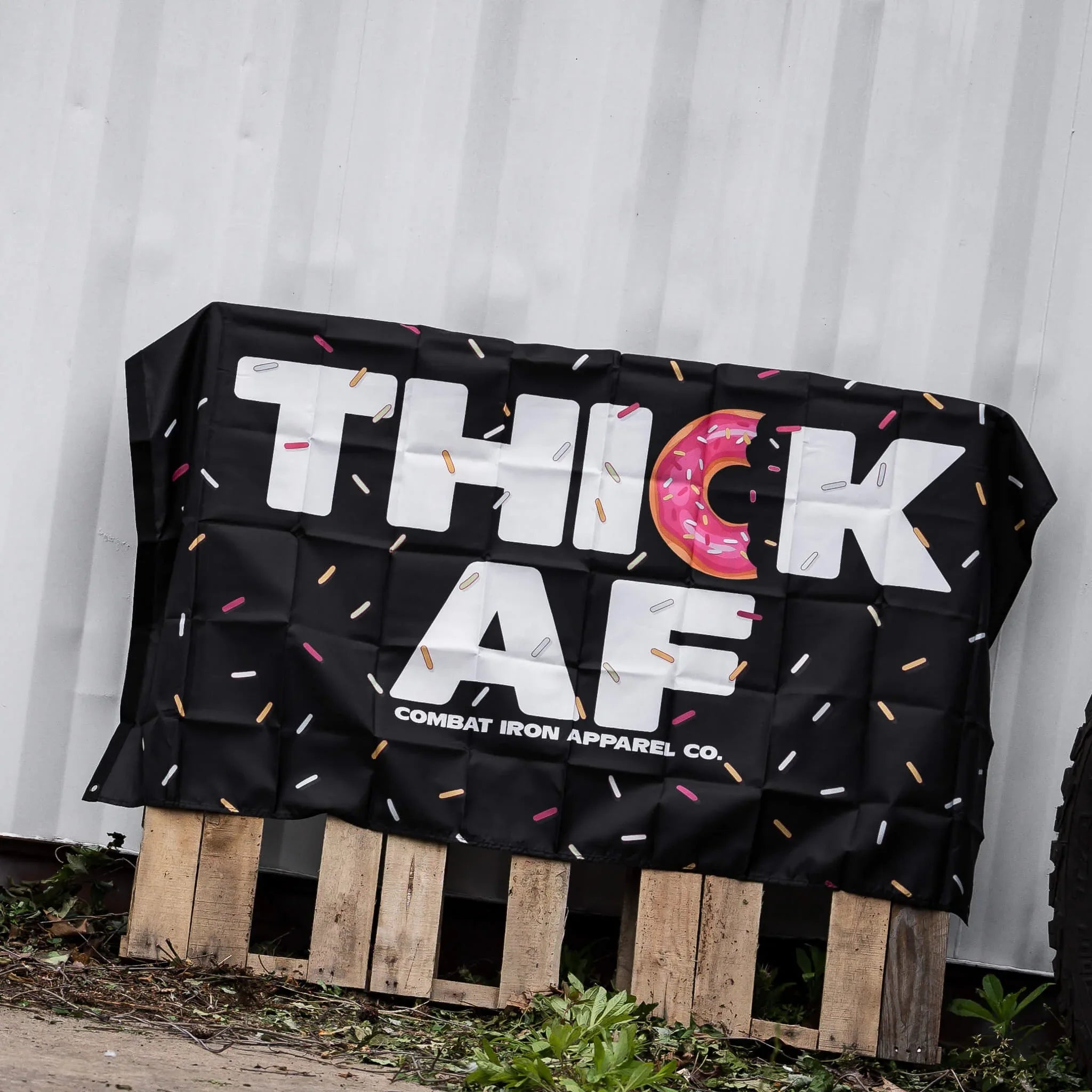 Thick AF Donut Edition 3' X 5' Wall Flag - Combat Iron Apparel Co.