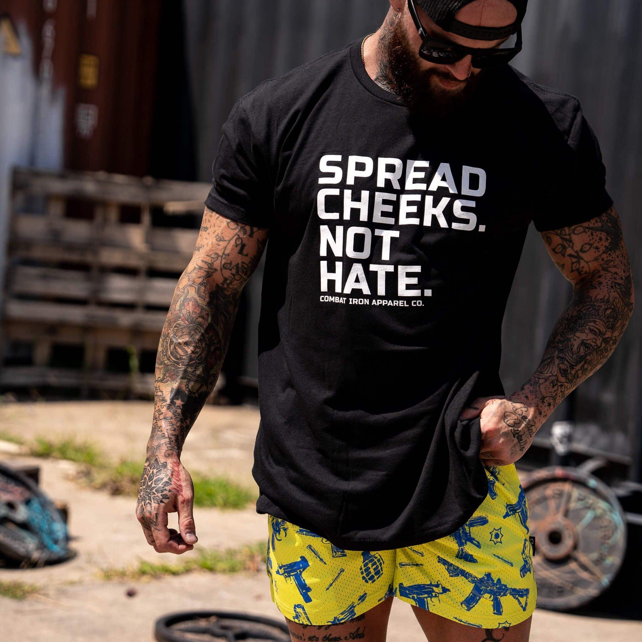 Spread Cheeks. Not Hate. Men's T-Shirt - Combat Iron Apparel Co.
