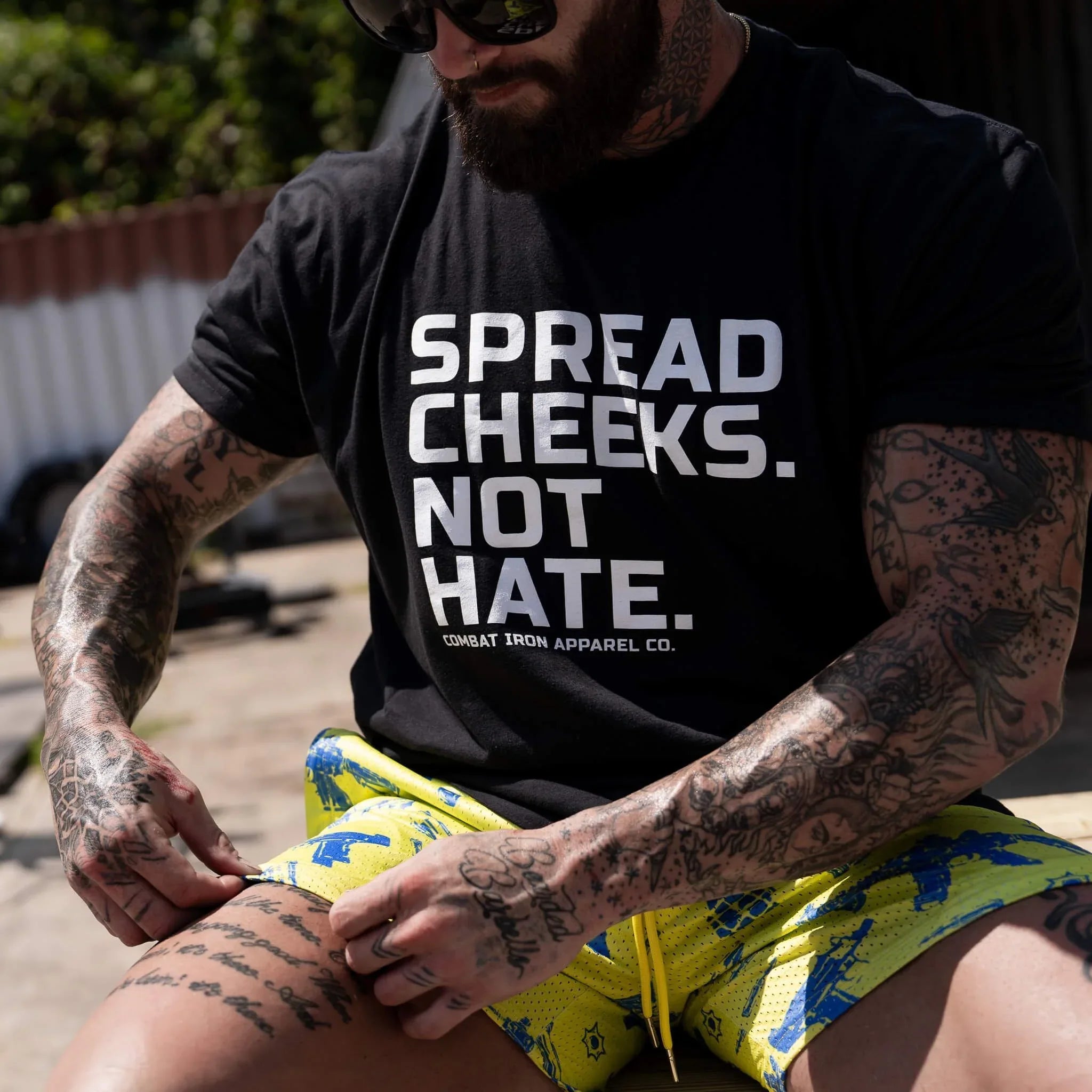 Spread Cheeks. Not Hate. Men's T-Shirt - Combat Iron Apparel Co.