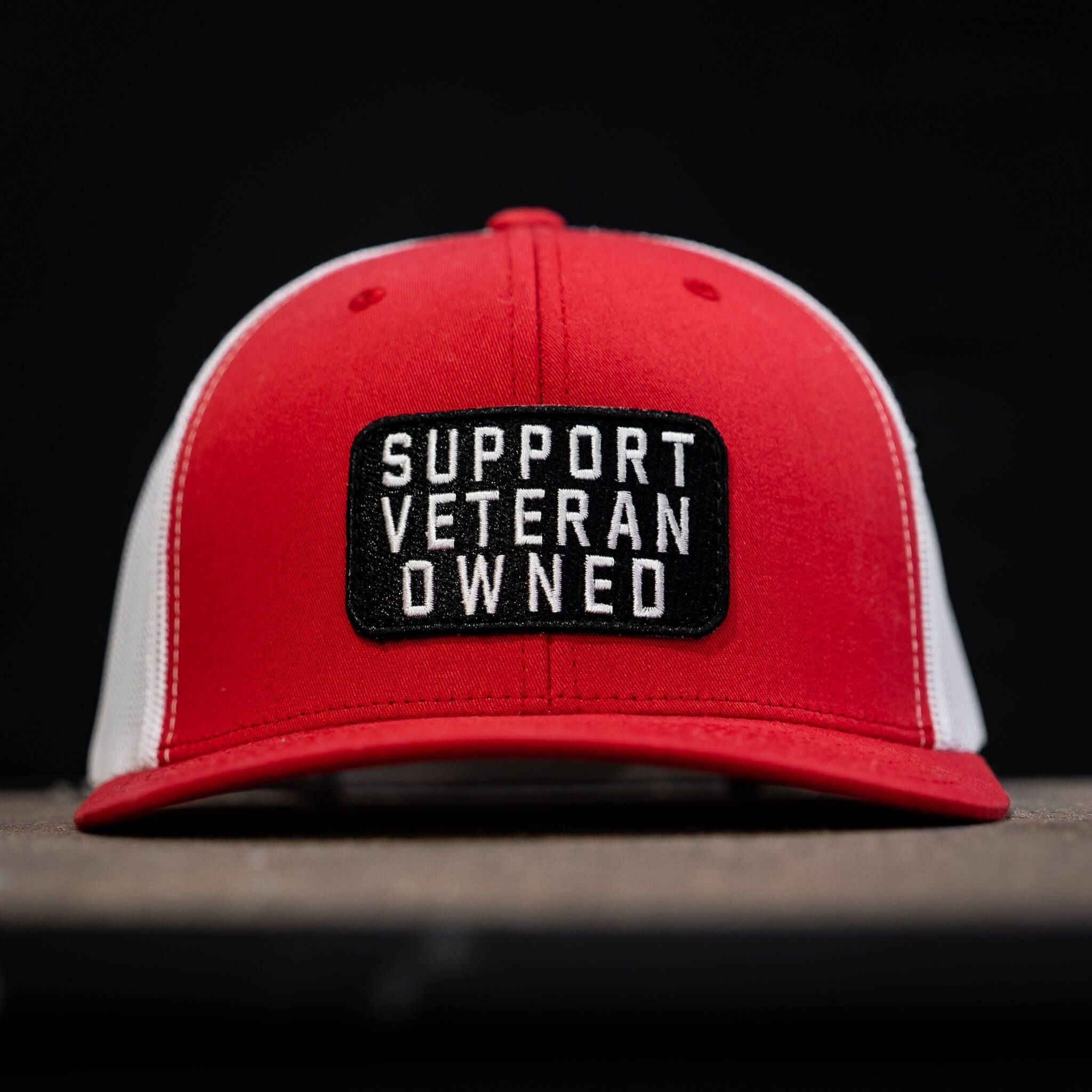 Support Veteran Owned Patch Mid-Profile Mesh Snapback - Combat Iron Apparel Co.