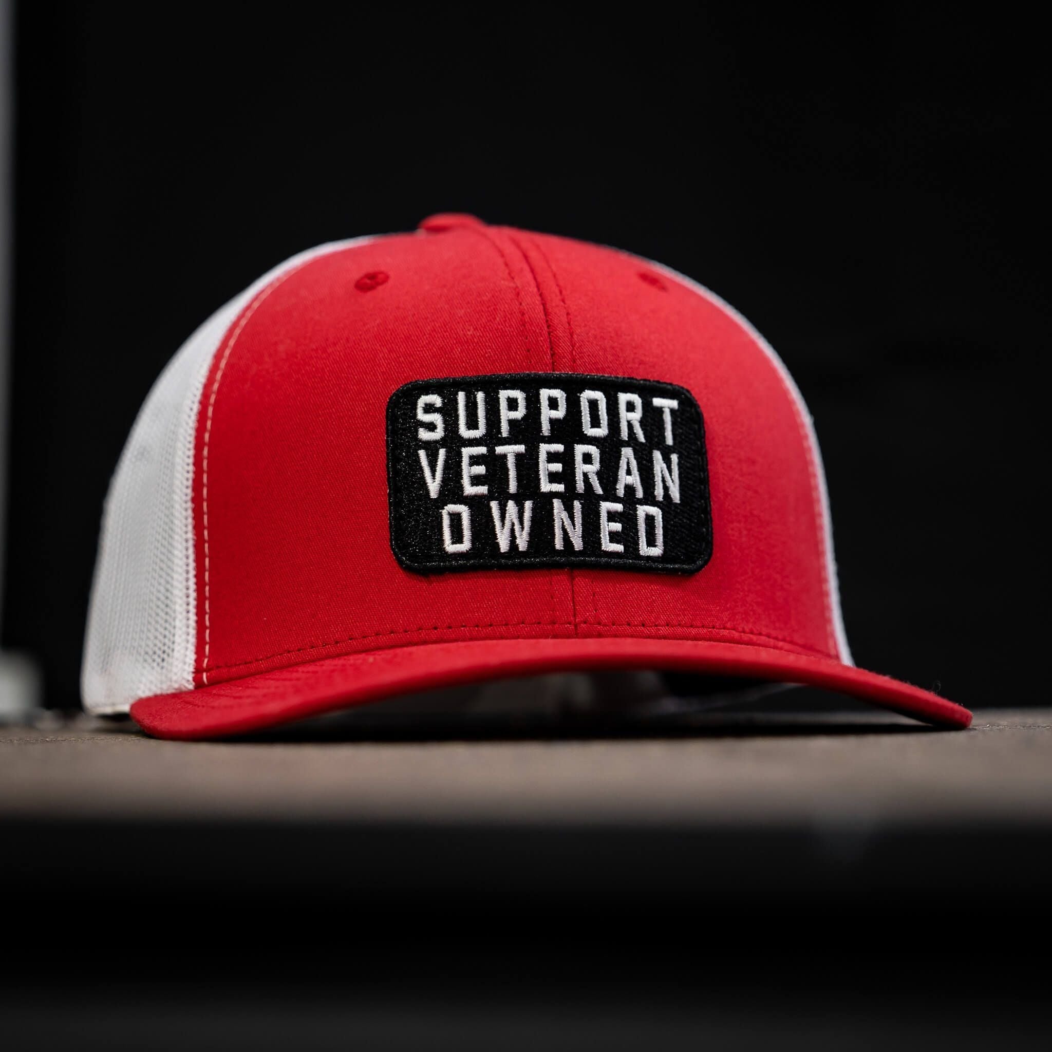 Support Veteran Owned Patch Mid-Profile Mesh Snapback - Combat Iron Apparel Co.