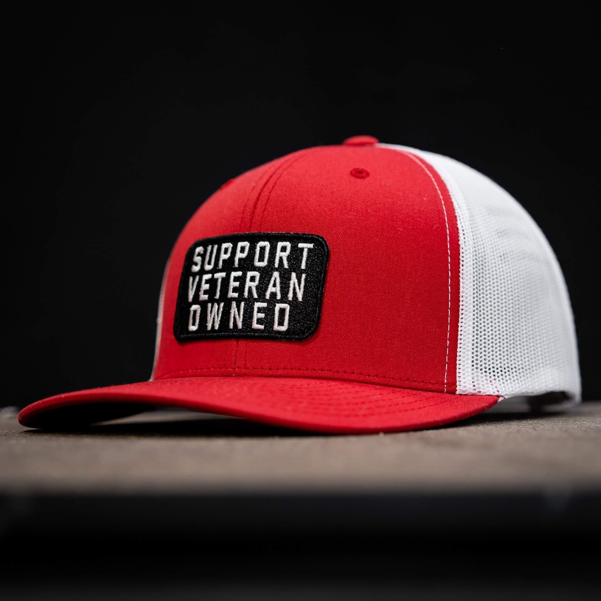 Support Veteran Owned Patch Mid-Profile Mesh Snapback - Combat Iron Apparel Co.