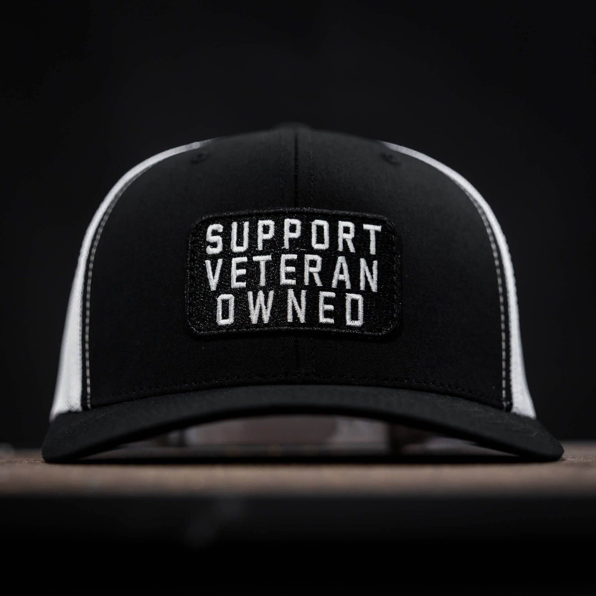 Support Veteran Owned Patch Mid-Profile Mesh Snapback - Combat Iron Apparel Co.