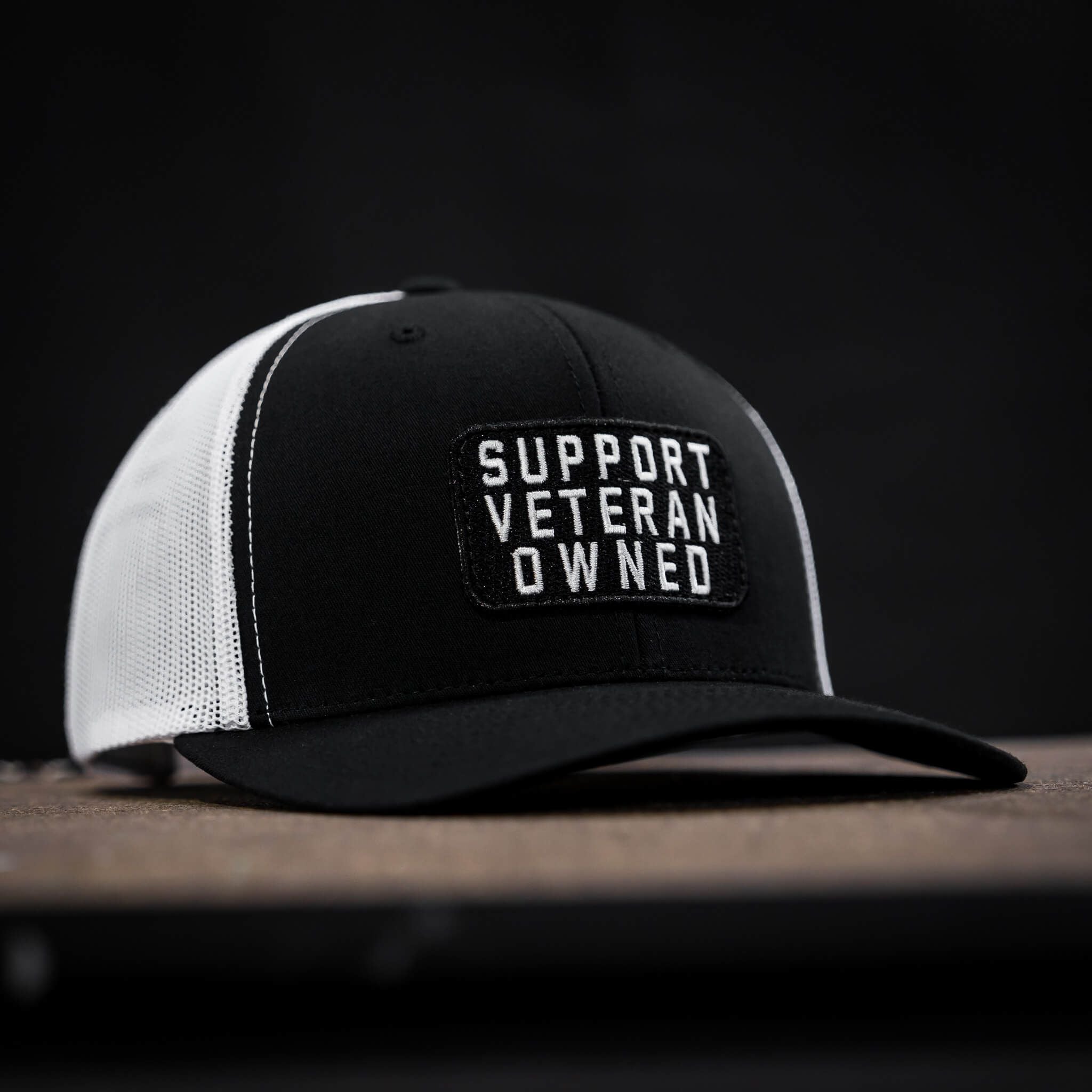 Support Veteran Owned Patch Mid-Profile Mesh Snapback - Combat Iron Apparel Co.