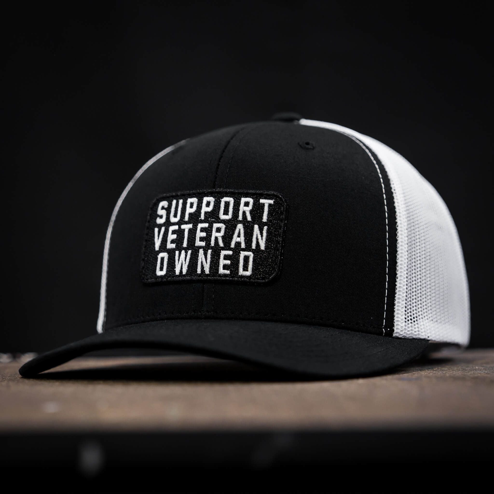 Support Veteran Owned Patch Mid-Profile Mesh Snapback - Combat Iron Apparel Co.