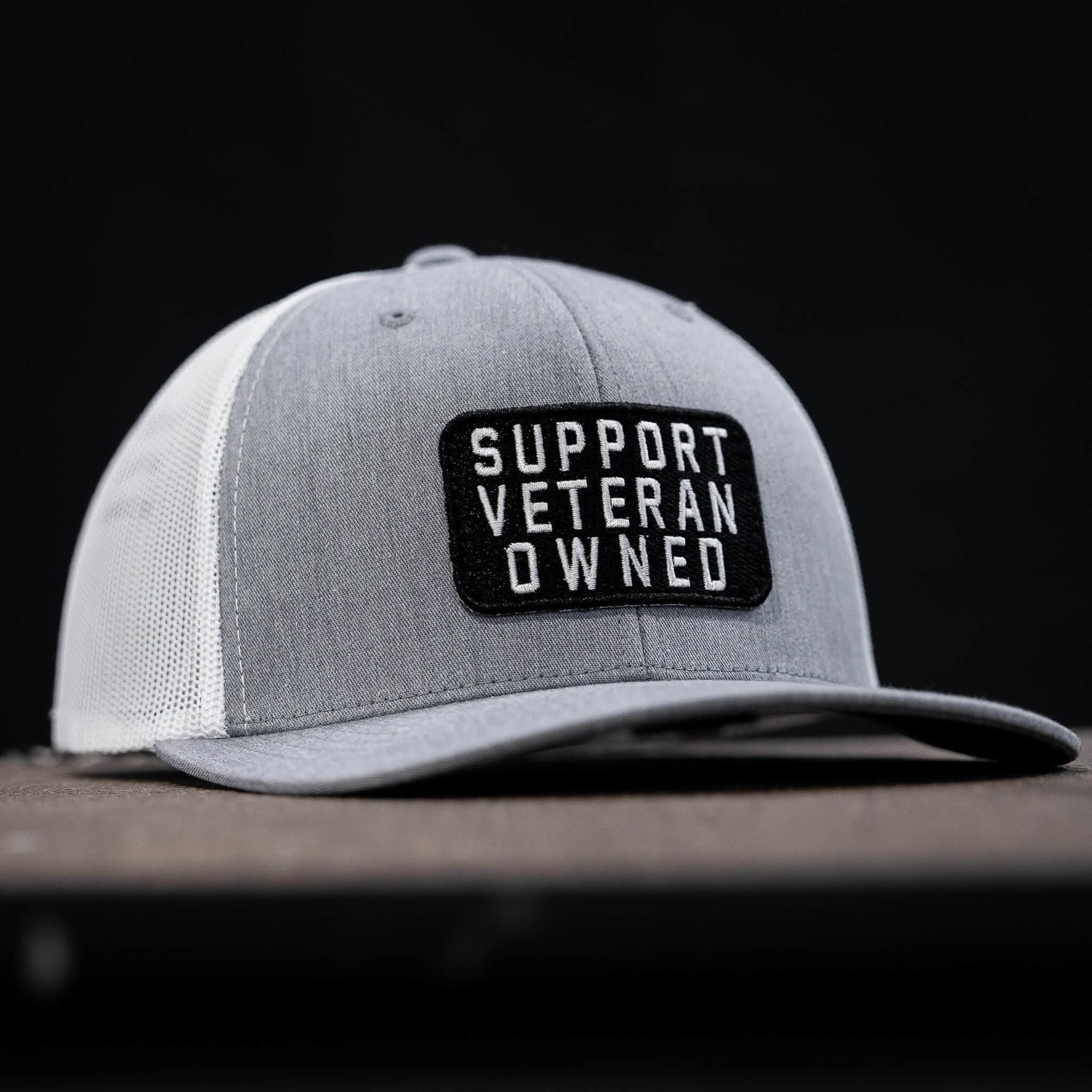 Support Veteran Owned Patch Mid-Profile Mesh Snapback - Combat Iron Apparel Co.