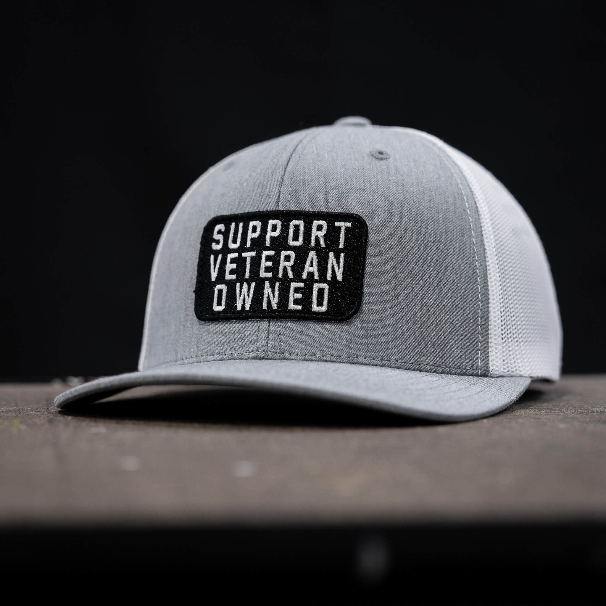 Support Veteran Owned Patch Mid-Profile Mesh Snapback - Combat Iron Apparel Co.