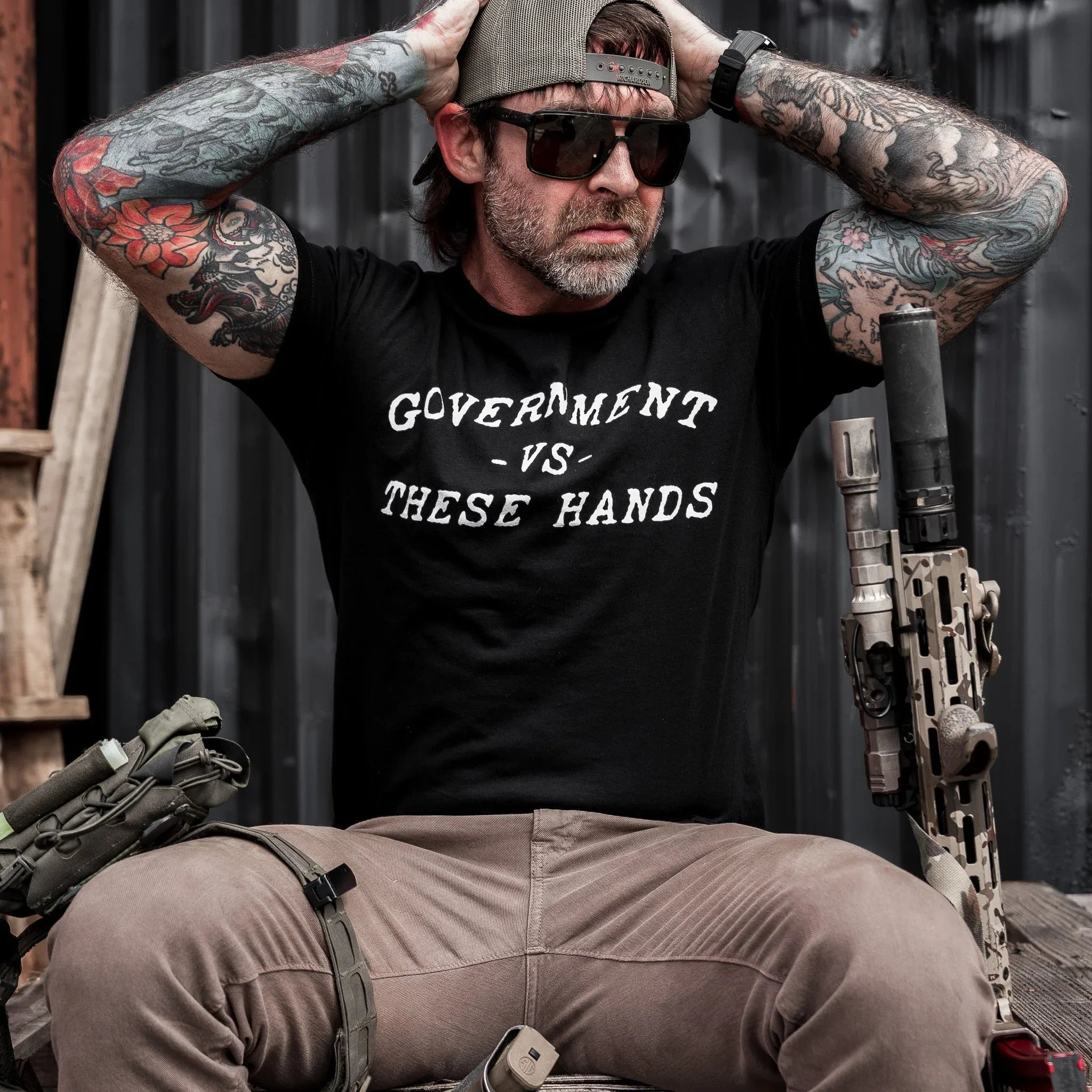 Government -vs- These Hands Men's T-Shirt - Combat Iron Apparel Co.