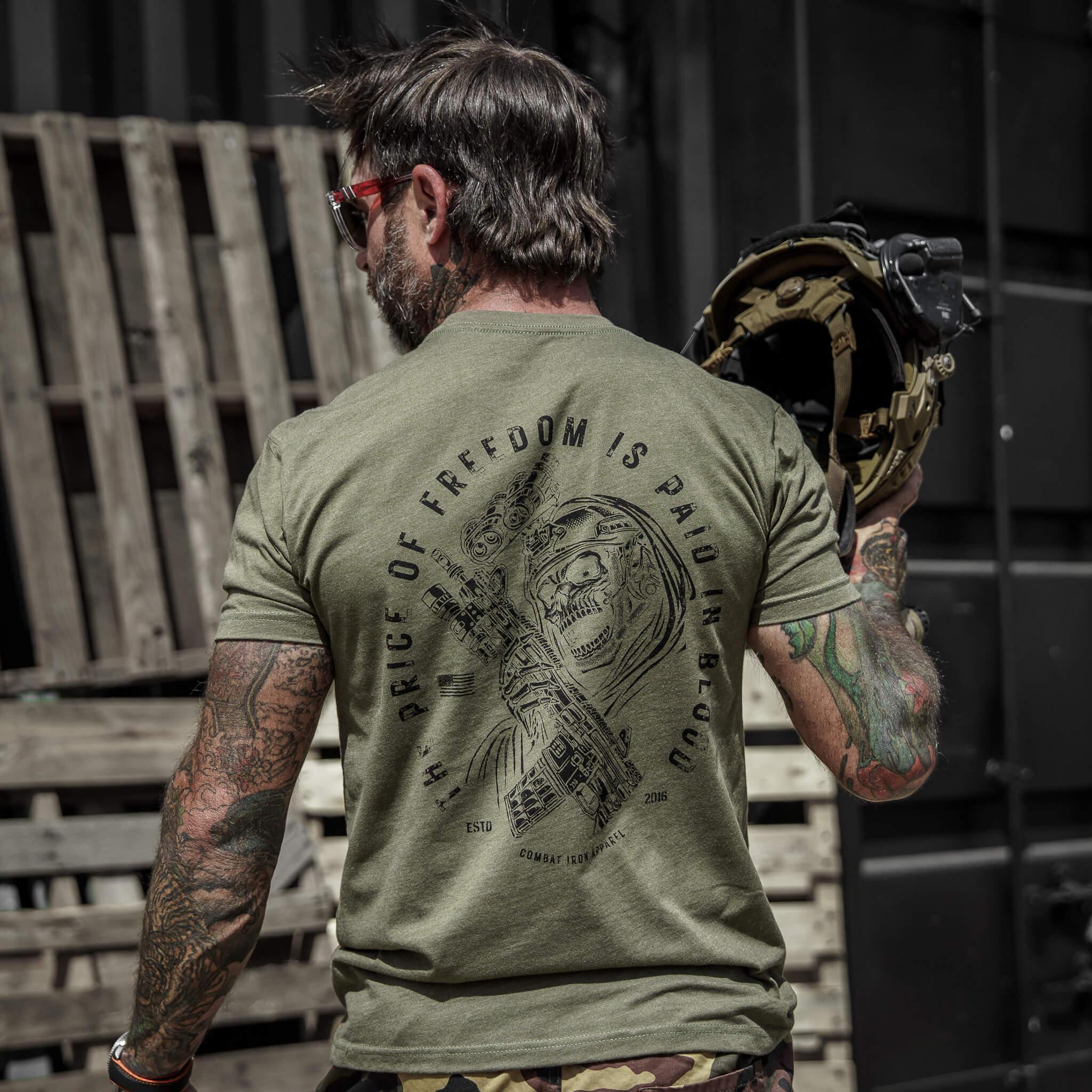 The Price Of Freedom Men's T-Shirt - Combat Iron Apparel Co.