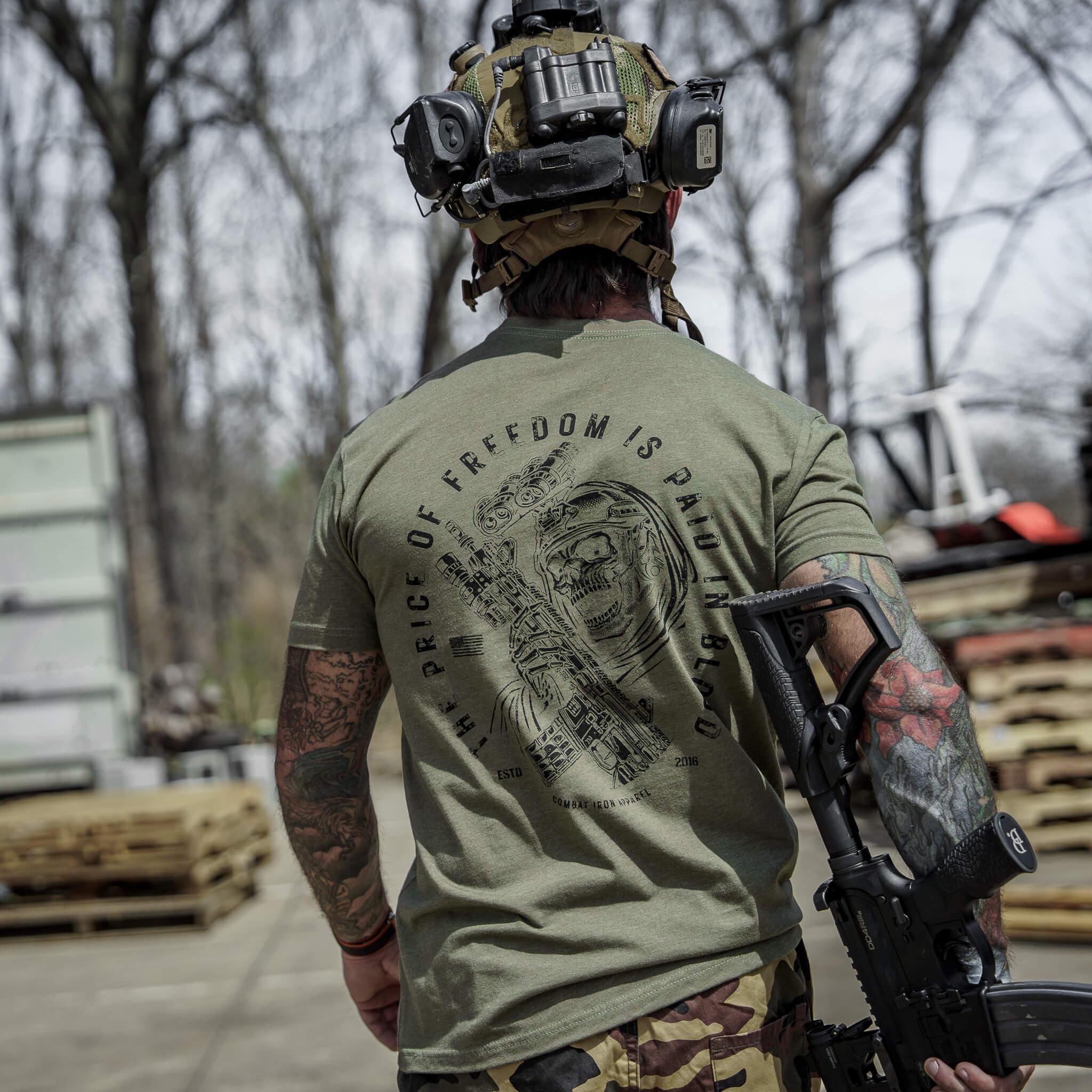 The Price Of Freedom Men's T-Shirt - Combat Iron Apparel Co.