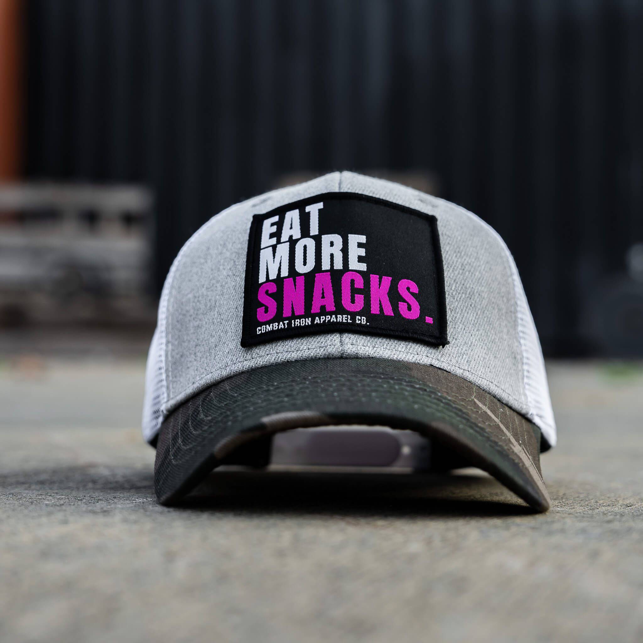Eat More Snacks Patch Snapback Hat - Combat Iron Apparel Co.