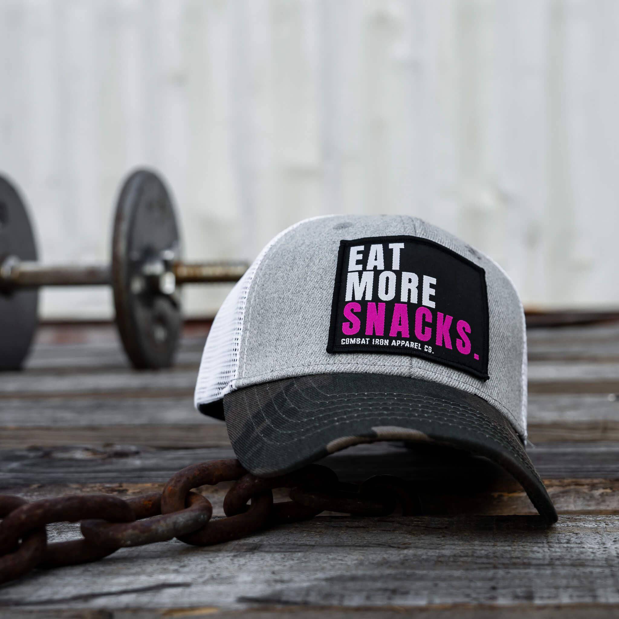 Eat More Snacks Patch Snapback Hat - Combat Iron Apparel Co.