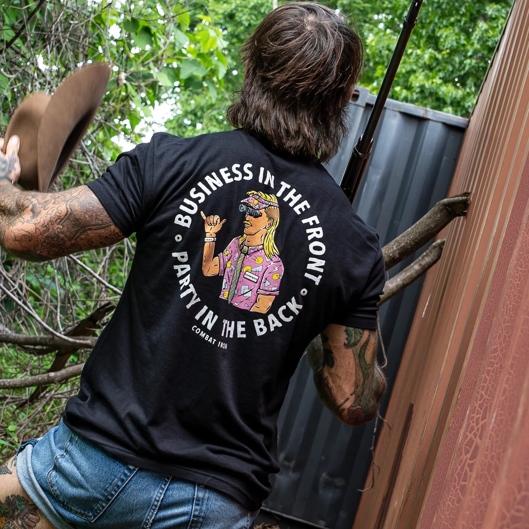 Business In The Front. Party In The Back. Party Men's T-Shirt - Combat Iron Apparel Co.