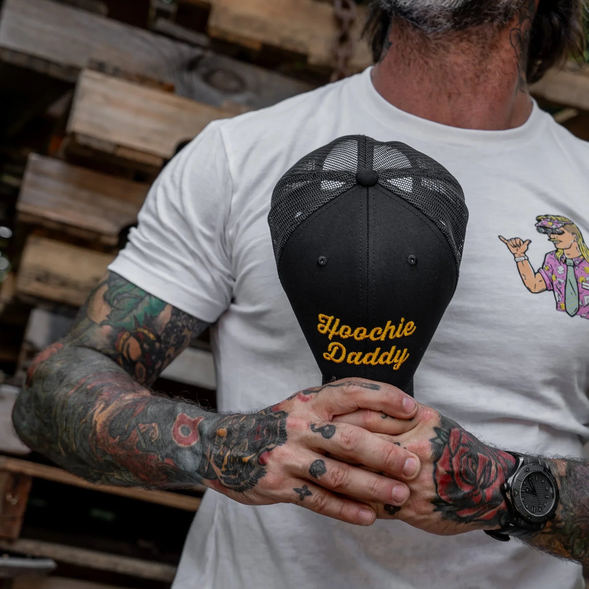 Hoochie Daddy Script Snapback Hat - Combat Iron Apparel Co.
