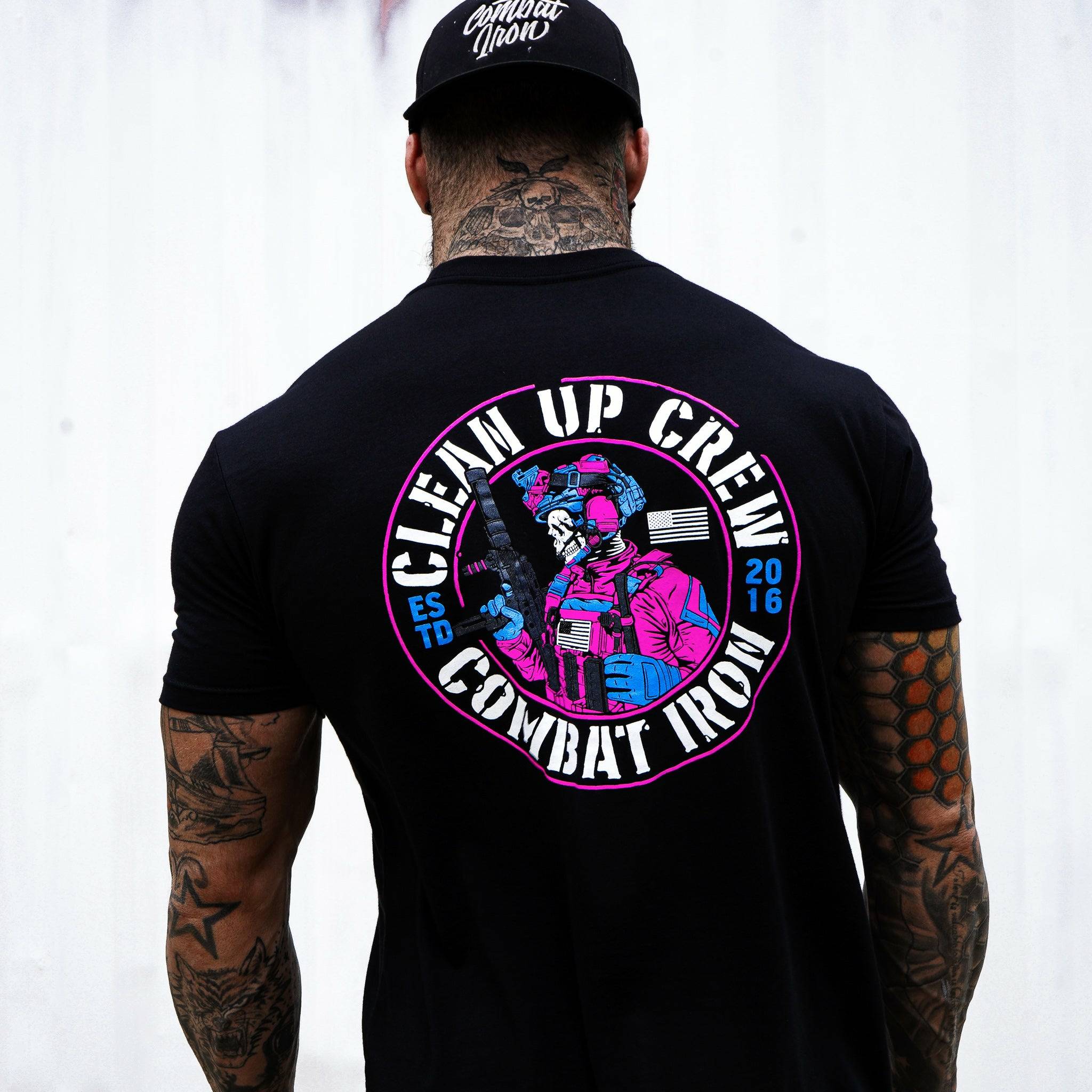 Clean up Crew Operator Skull Men's T-Shirt - Combat Iron Apparel Co.