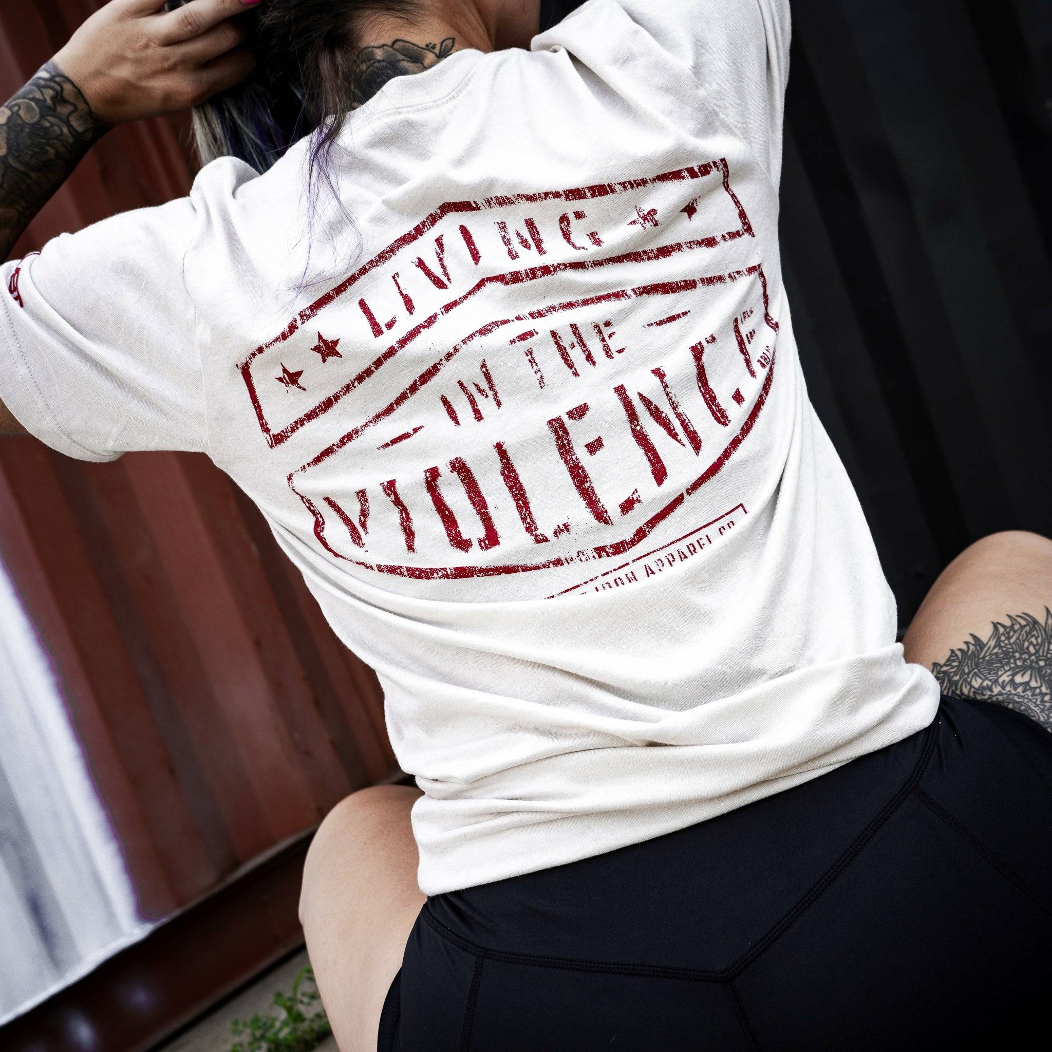LIVING IN THE VIOLENCE MEN’S T-SHIRT - Combat Iron Apparel Co.