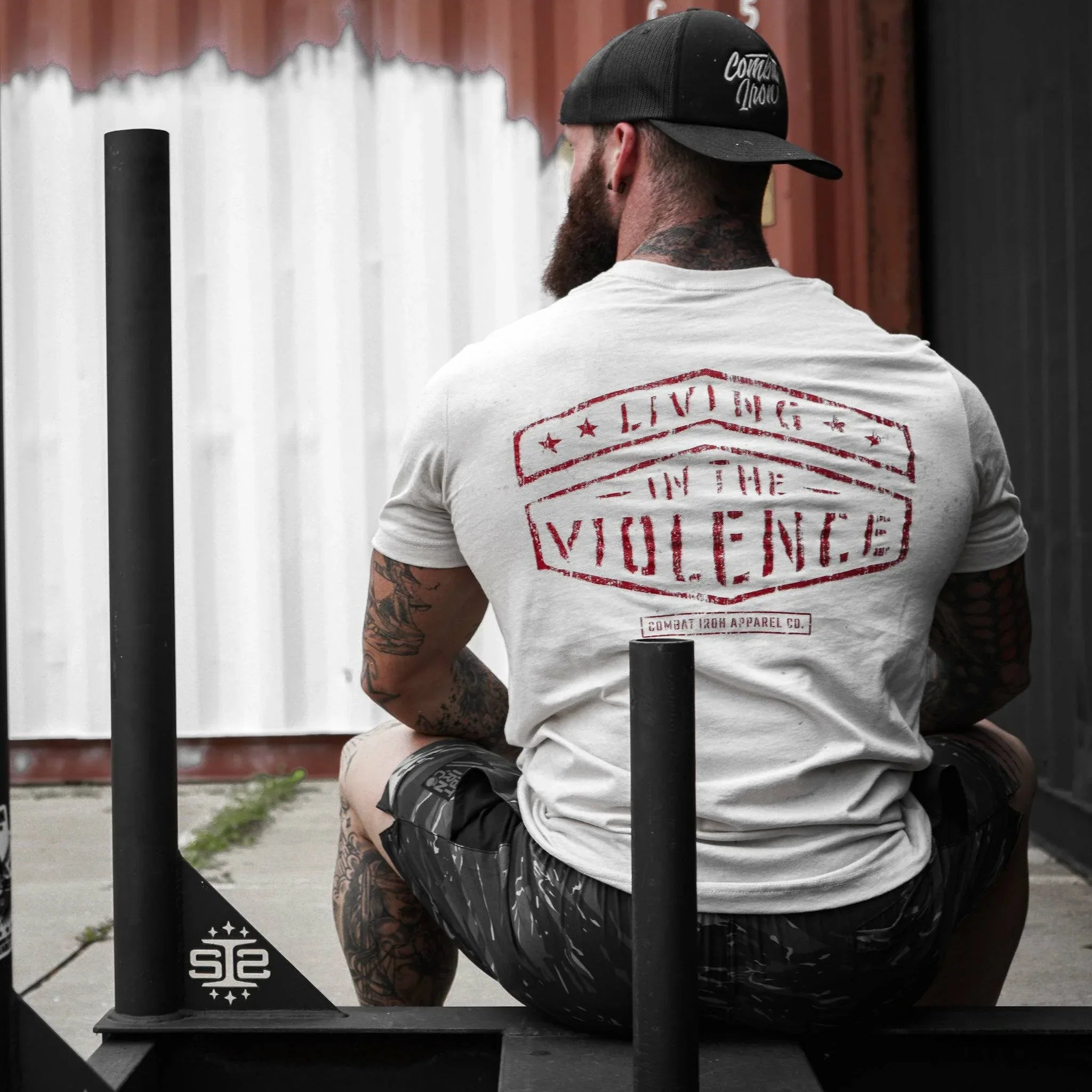 LIVING IN THE VIOLENCE MEN’S T-SHIRT - Combat Iron Apparel Co.