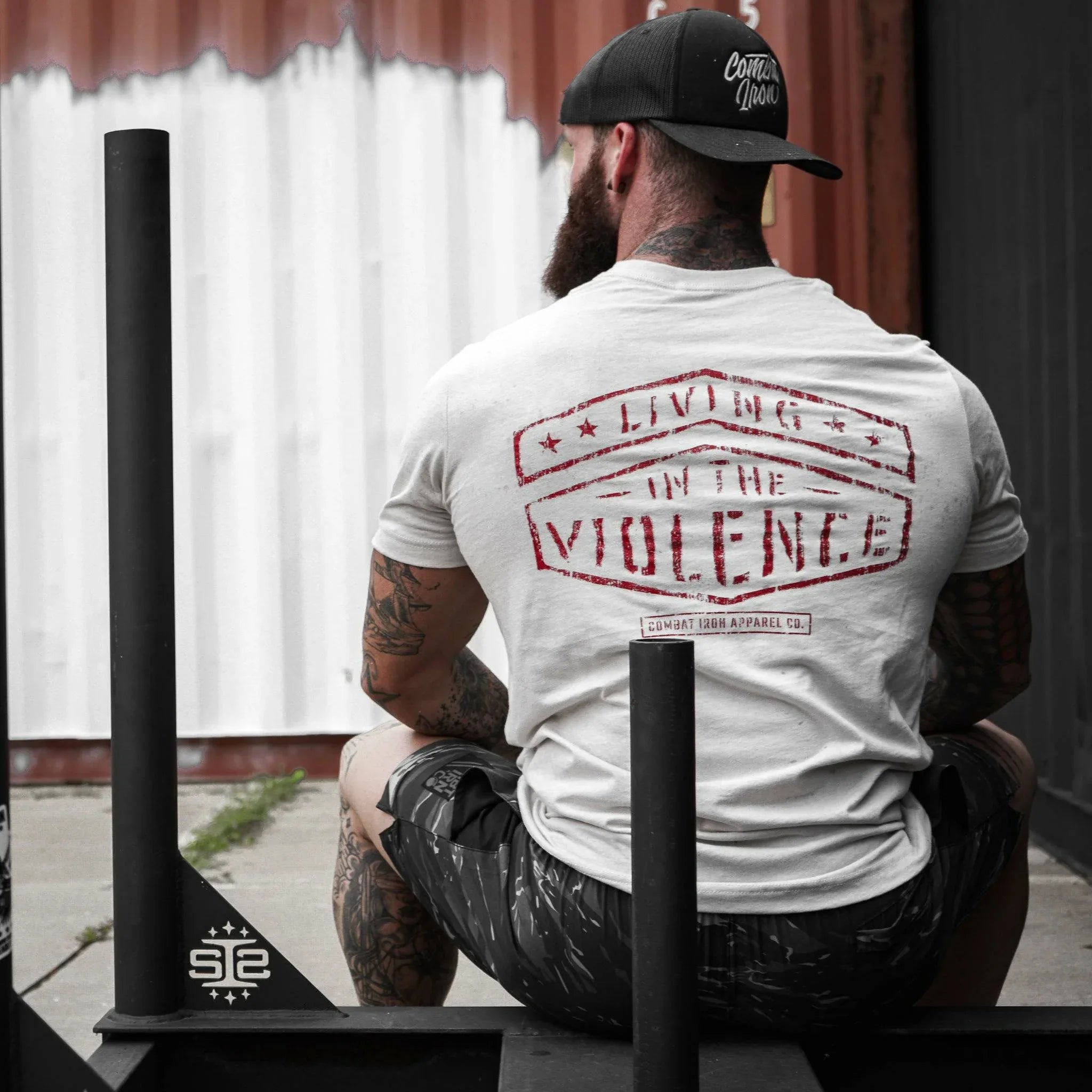 LIVING IN THE VIOLENCE MEN’S T-SHIRT - Combat Iron Apparel Co.