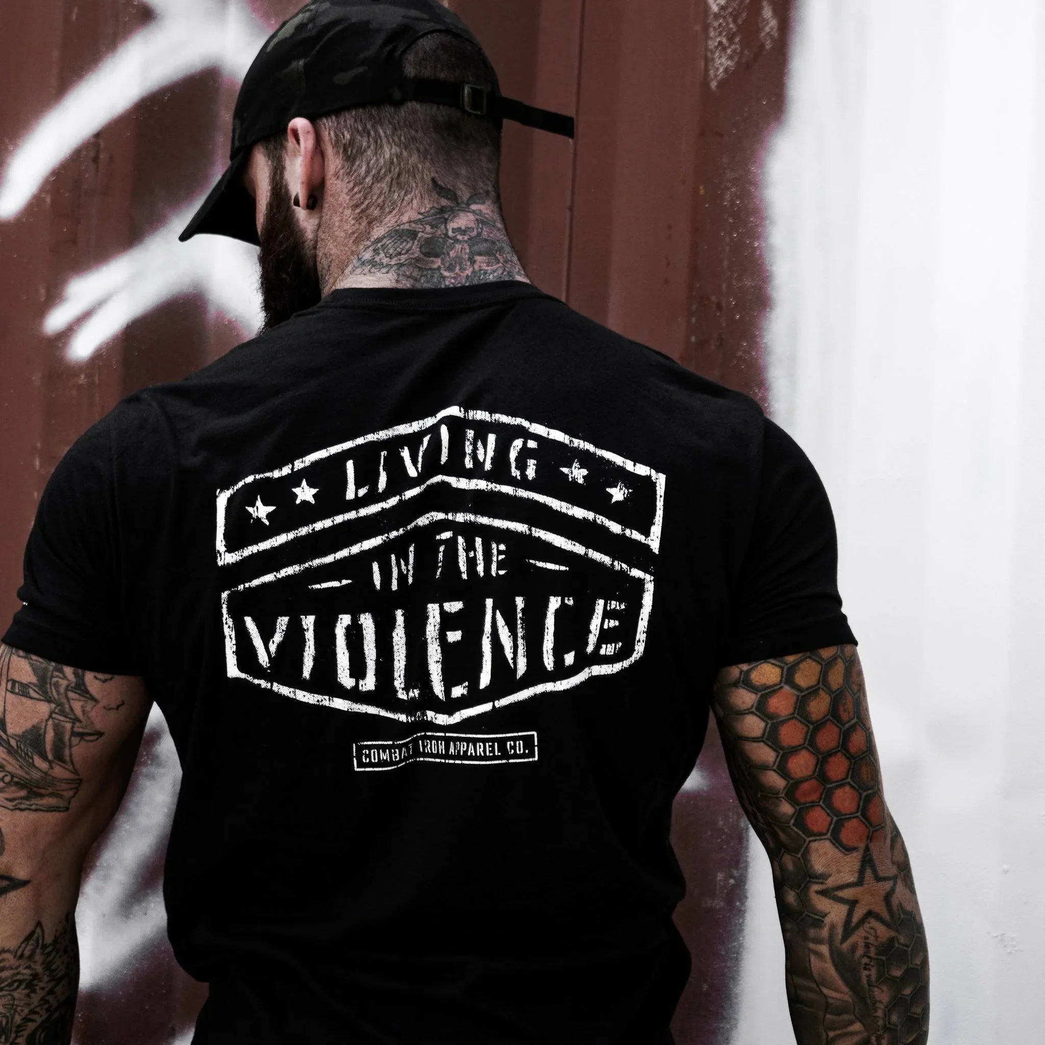 LIVING IN THE VIOLENCE MEN’S T-SHIRT - Combat Iron Apparel Co.